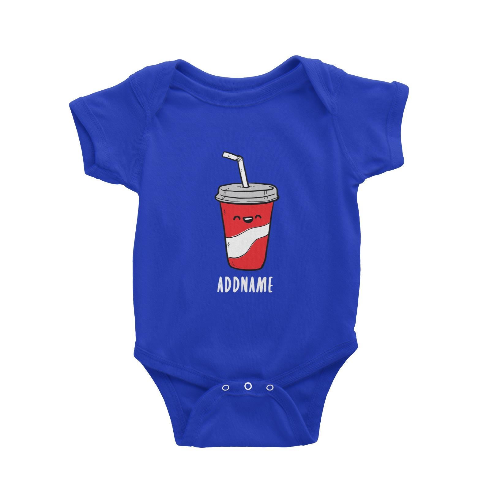Fast Food Coke Addname Baby Romper  Comic Cartoon Matching Family Personalizable Designs