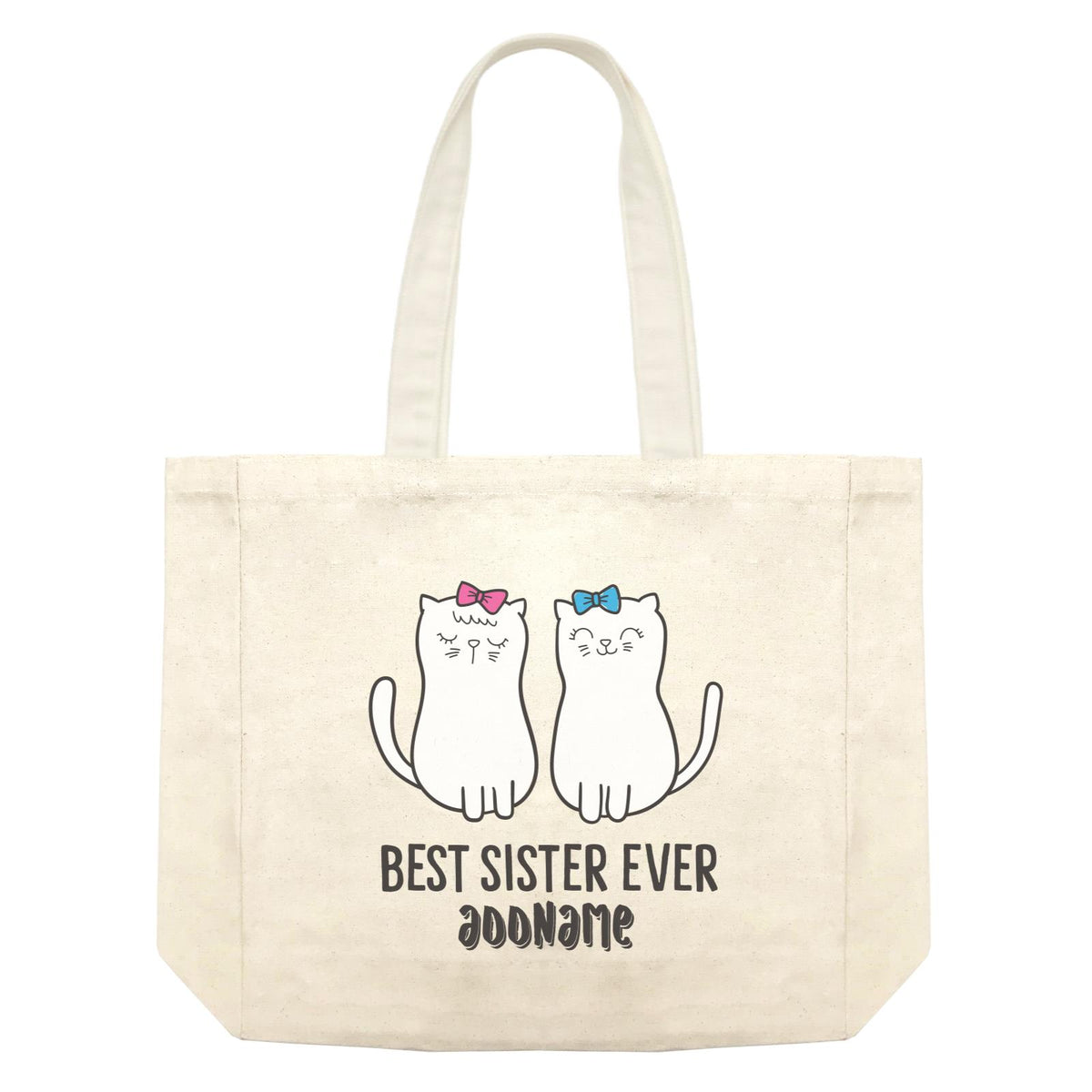 Cool Cute Animals Cats Best Sister Ever Addname Shopping Bag