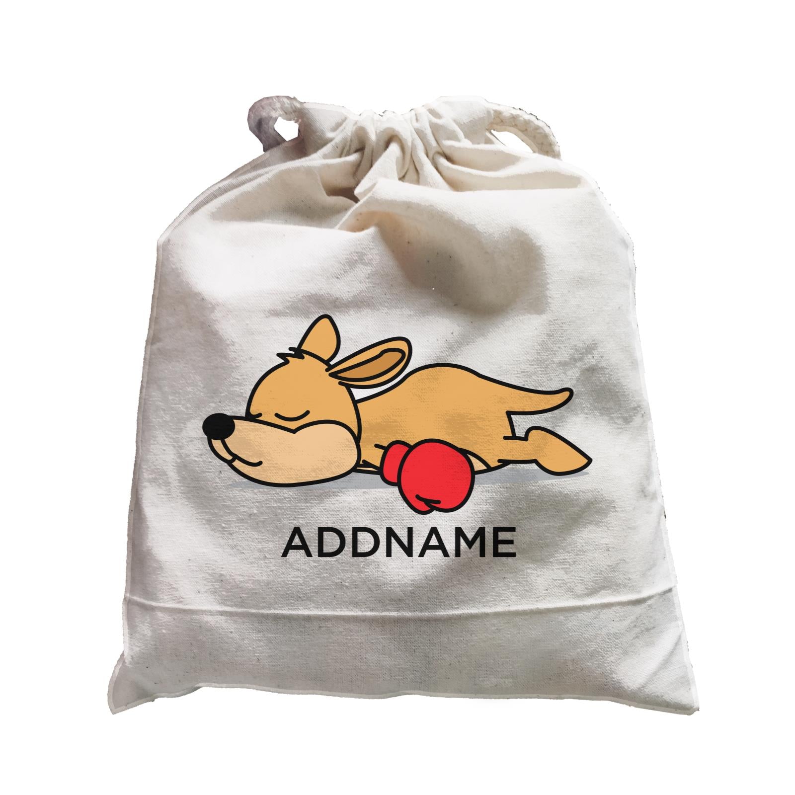 Lazy Kangaroo with Boxing Glove Addname Satchel