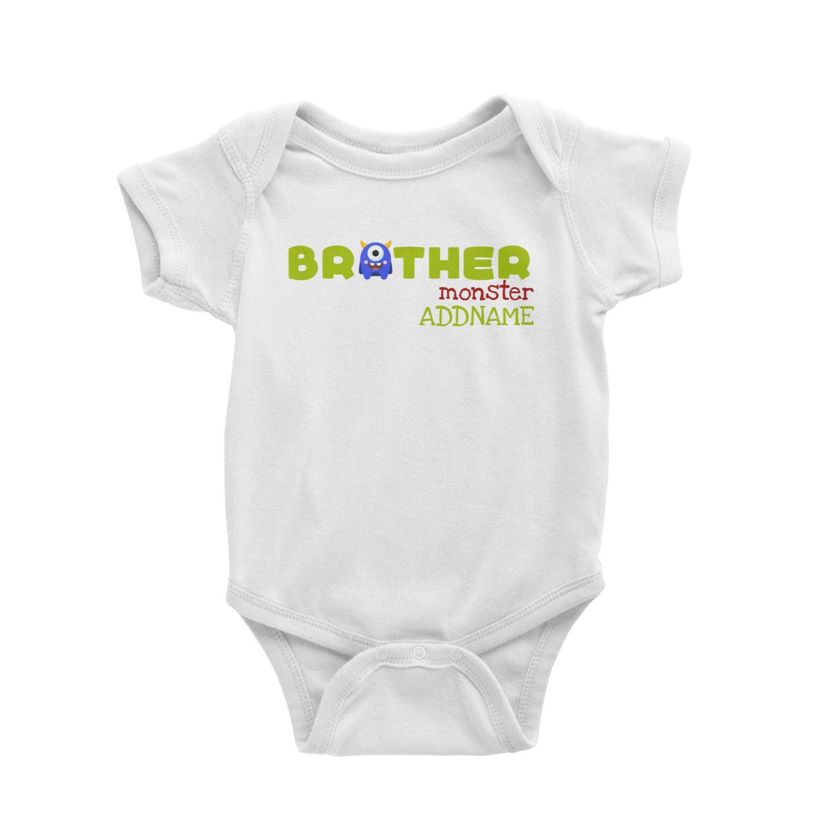 Blue Brother Monster Addname Baby Romper