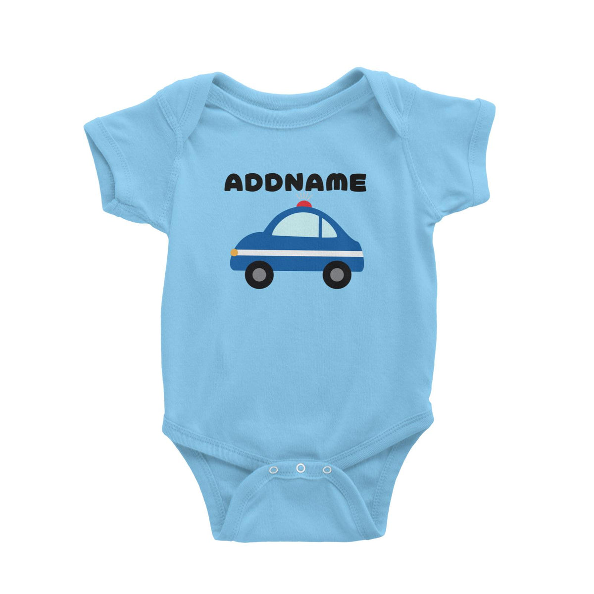 Transportation Police Car Addname Baby Romper