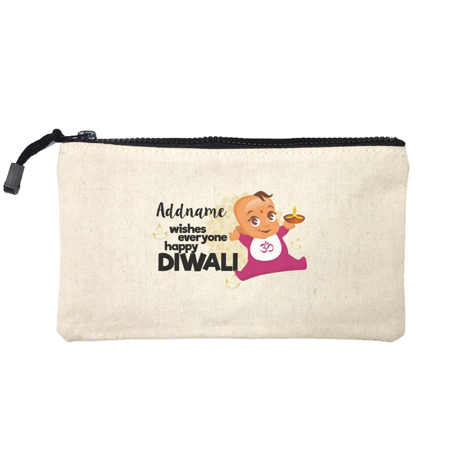 Cute Baby Wishes Everyone Happy Diwali Addname Mini Accessories Stationery Pouch