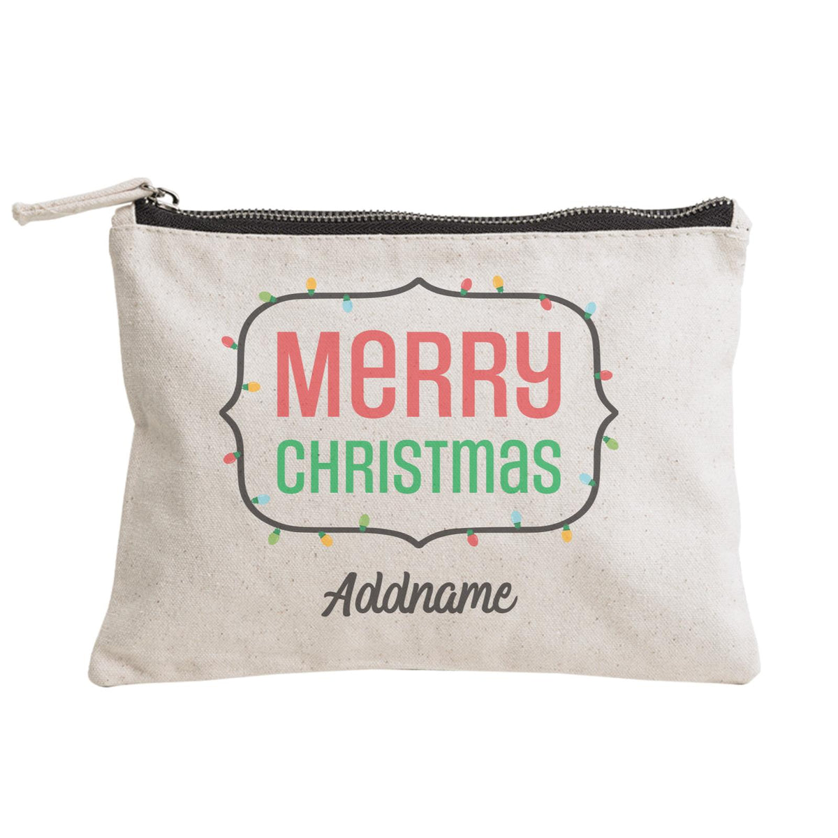 Christmas Series Merry Christmas LED Lights Border Zipper Pouch