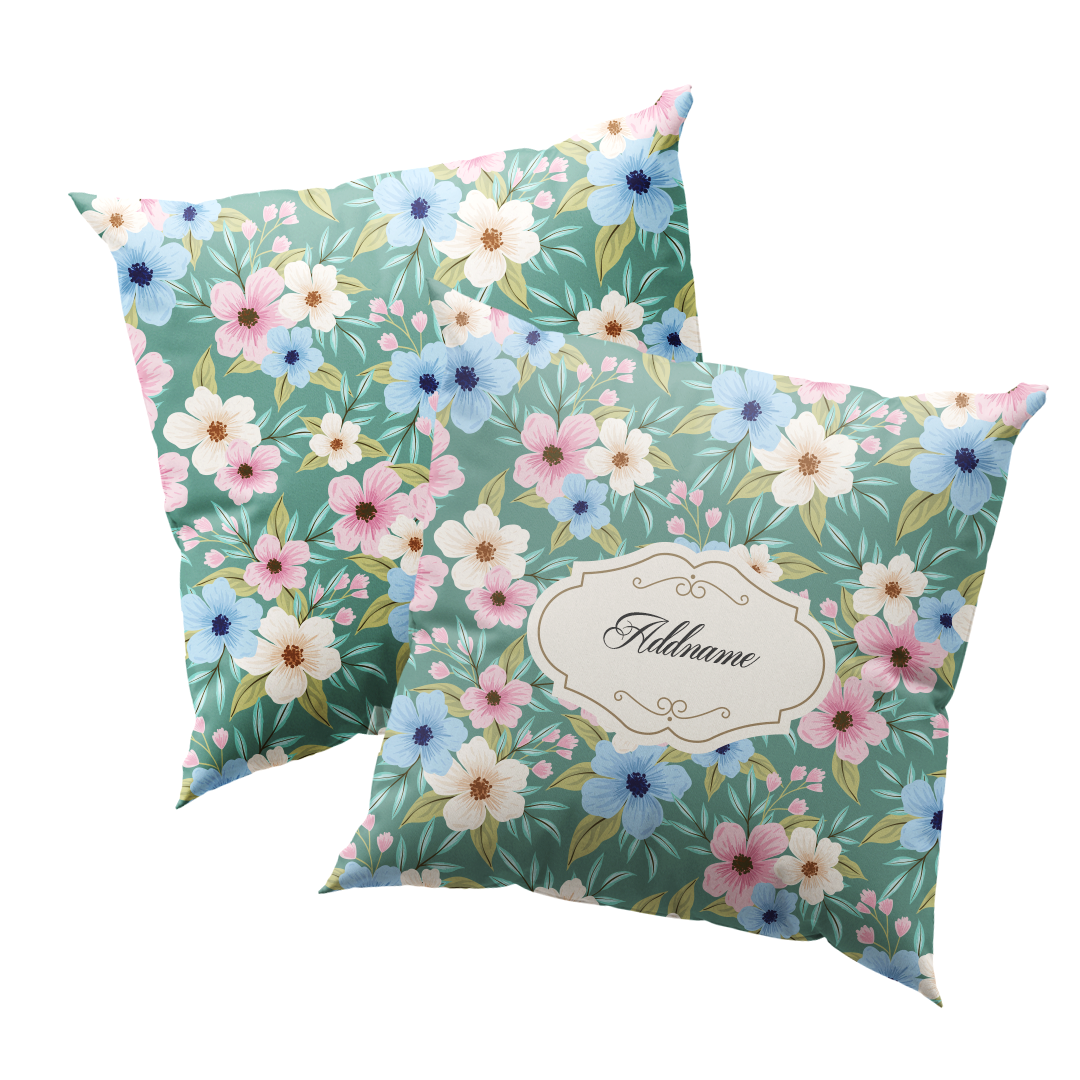 Cheerful Botanic Full Print Cushion Cover with Inner Cushion