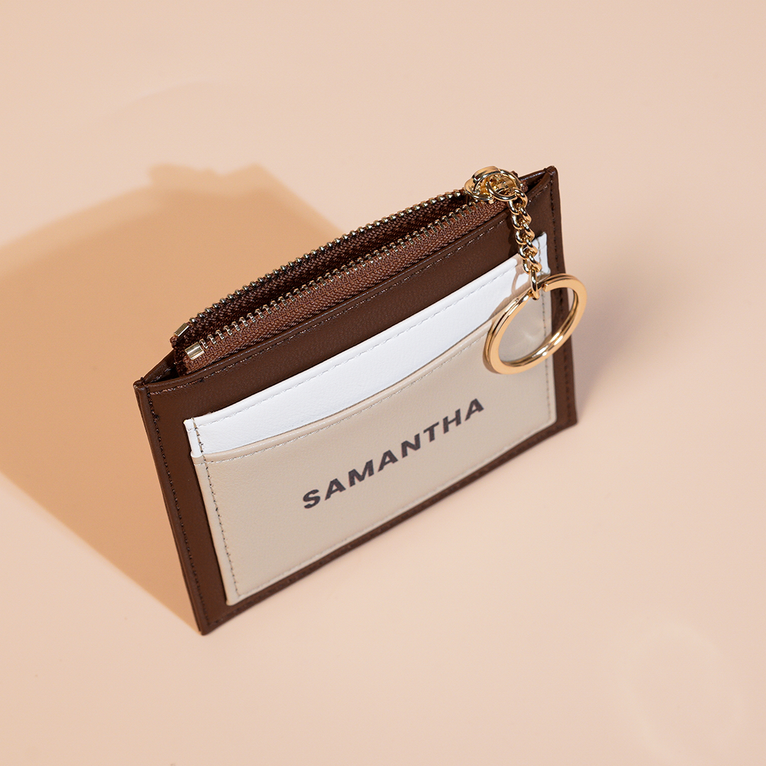Victoria Chain CardHolder - Khaki Brown