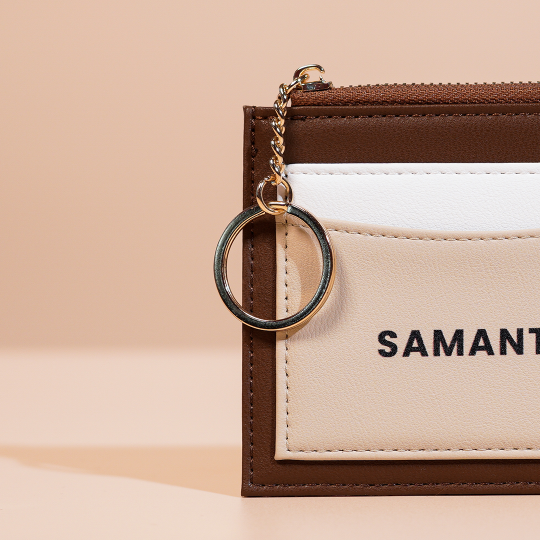 Victoria Chain CardHolder - Khaki Brown