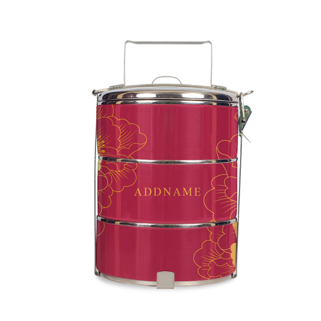 Unbounded Happiness Series - Red Half Lining Lunch Bag and Tiffin Carrier