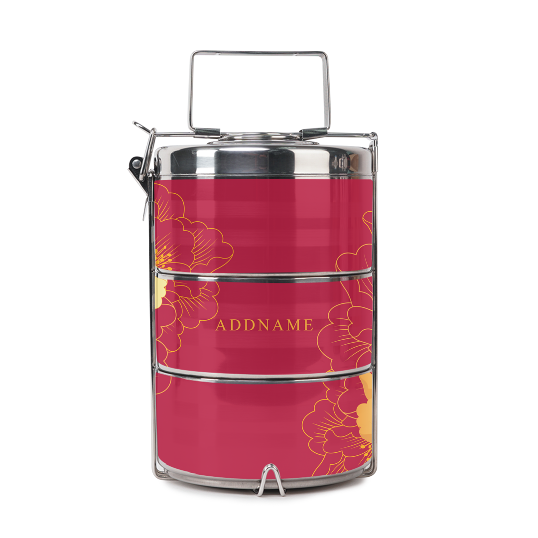 Unbounded Happiness Series - Red Half Lining Lunch Bag and Tiffin Carrier