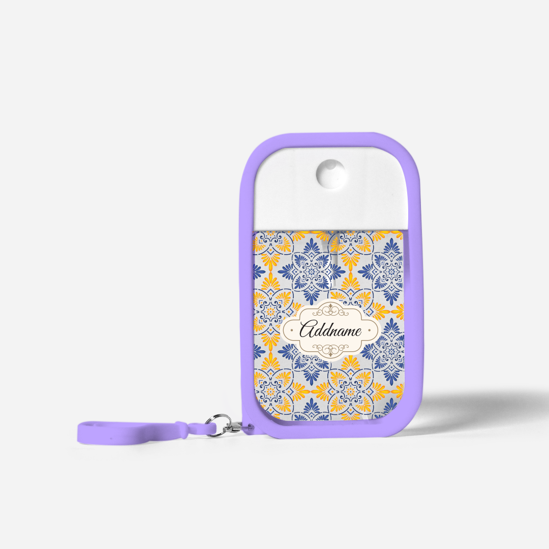 Moroccan Series Refillable Hand Sanitizer with Personalisation - Arabesque Butter Blue Purple