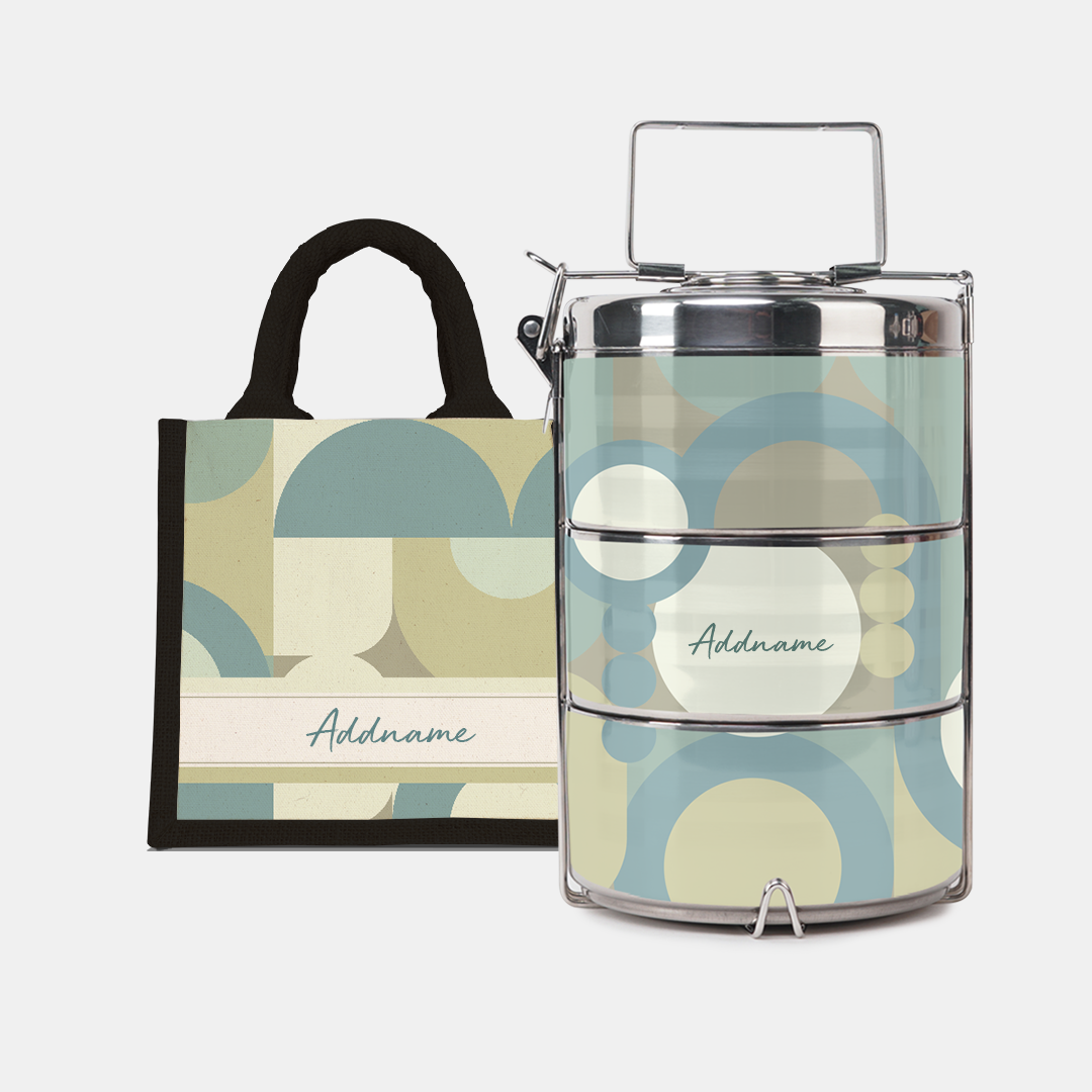 Ryn Series - Pandan - Lunch Tote Bag with Three-Tier Tiffin Carrier