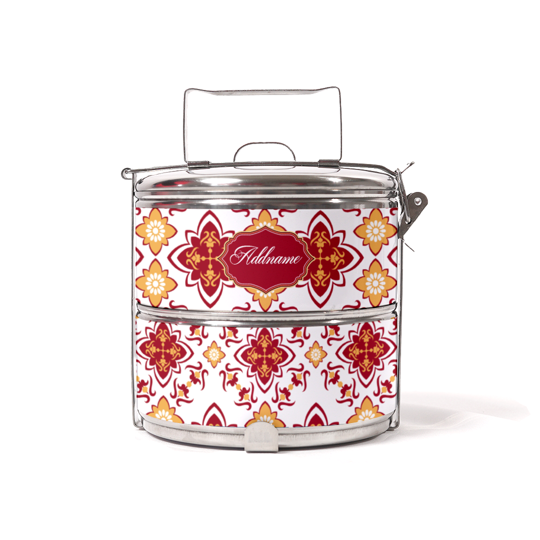 Scarlet Red Mosaic Two Tier Tiffin Carrier
