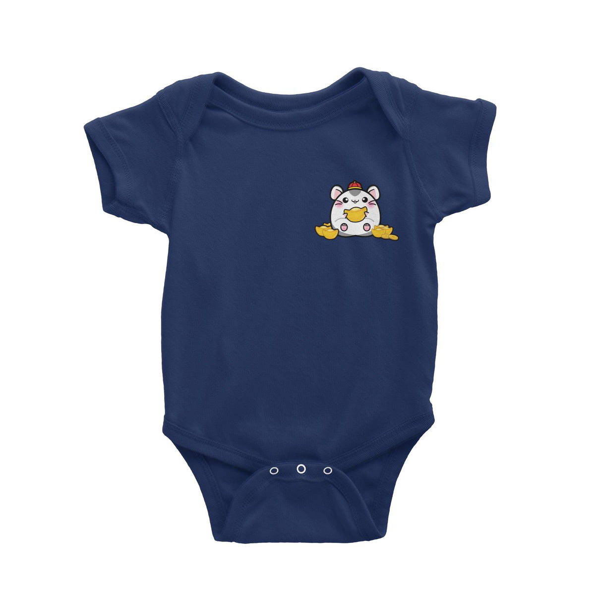 Prosperous Pocket Mouse Series Golden Jim Wishes Happy Prosperity Baby Romper