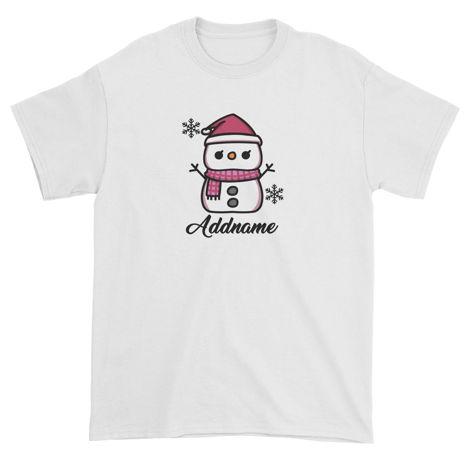 Xmas Little Girl Snowman Unisex T-Shirt
