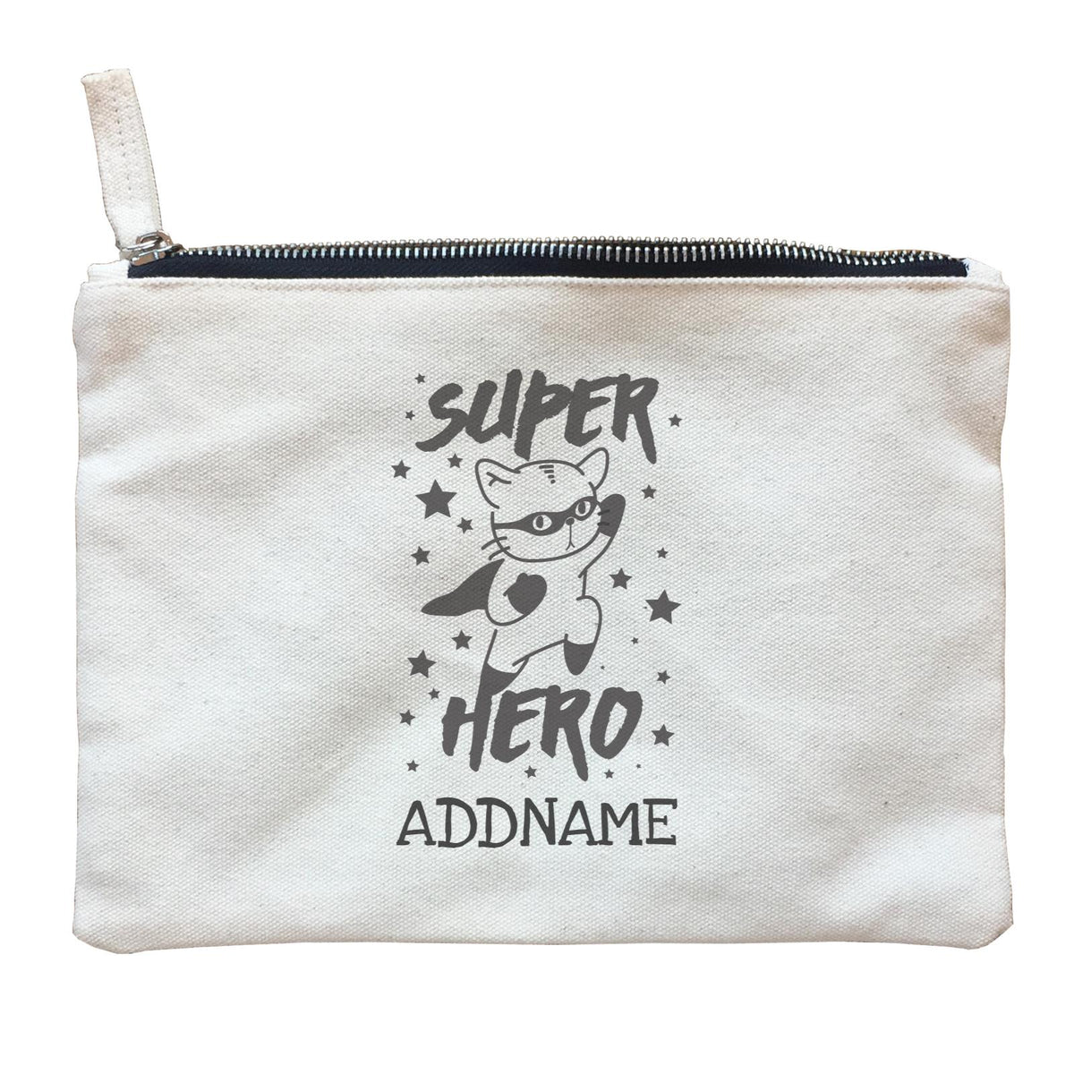 Super Hero Cat Addname Zipper Pouch