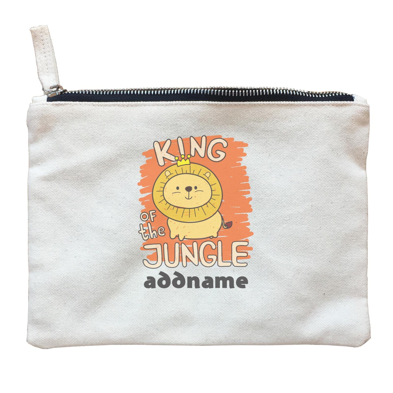 Cool Cute Animals Lion King Of The Jungle Addname Zipper Pouch
