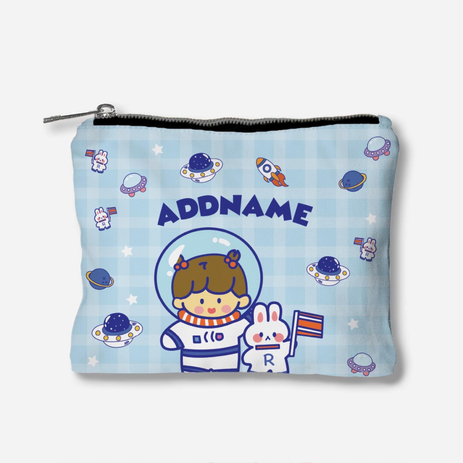 Cute Doodle Series Full Print Zipper Pouch - Blue Space Dream