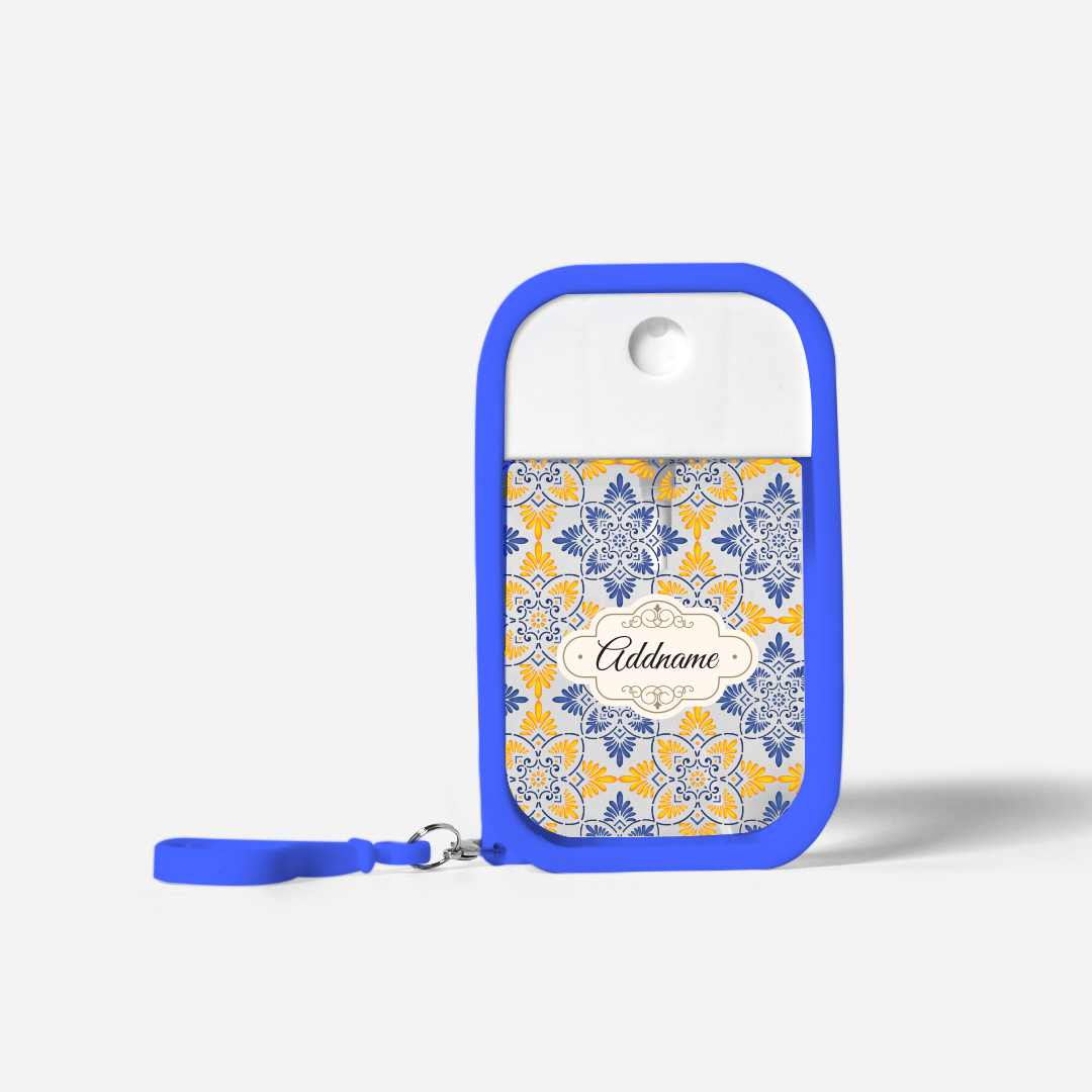 Moroccan Series Refillable Hand Sanitizer with Personalisation - Arabesque Butter Blue Royal Blue