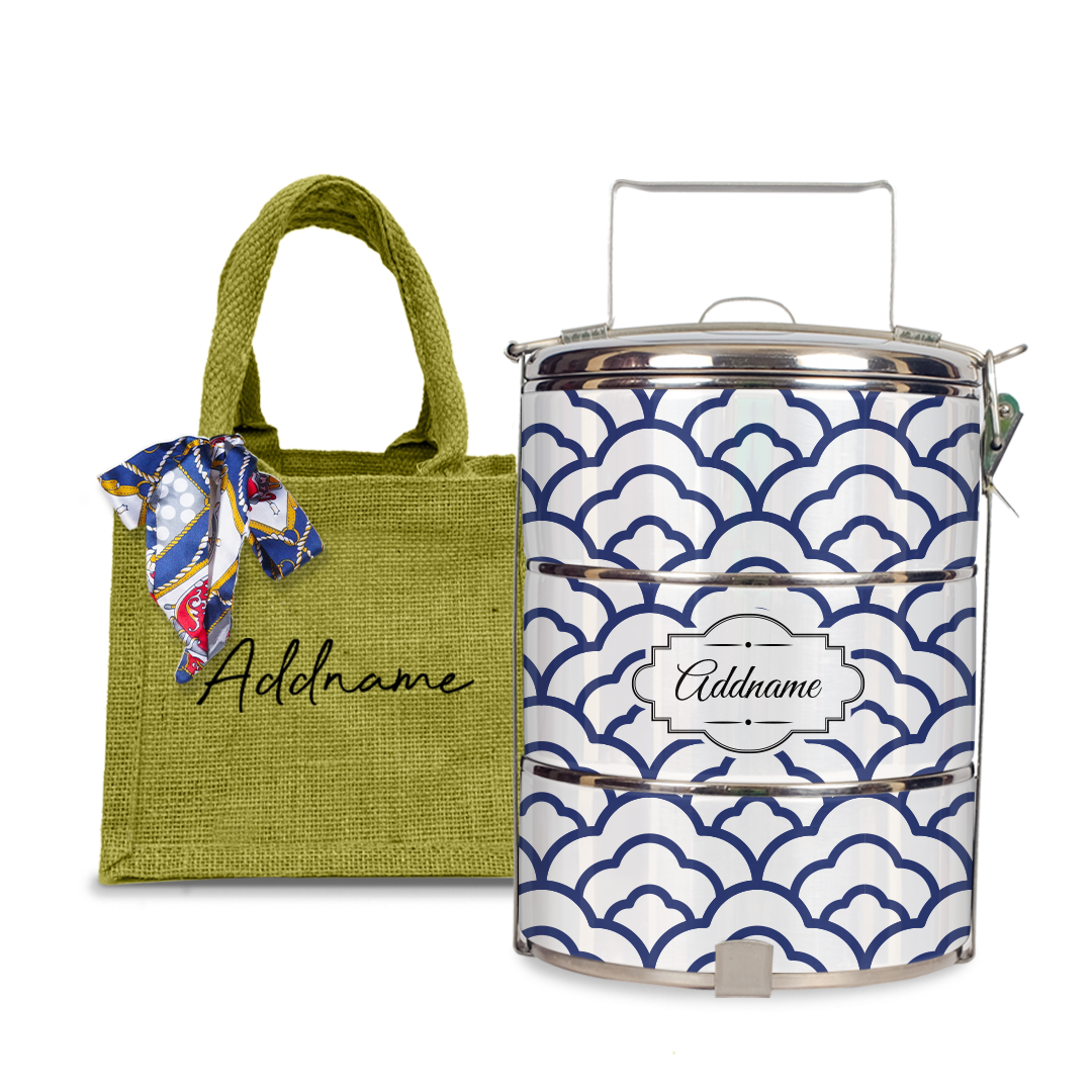 Japanese Pattern Tiffin Carrier