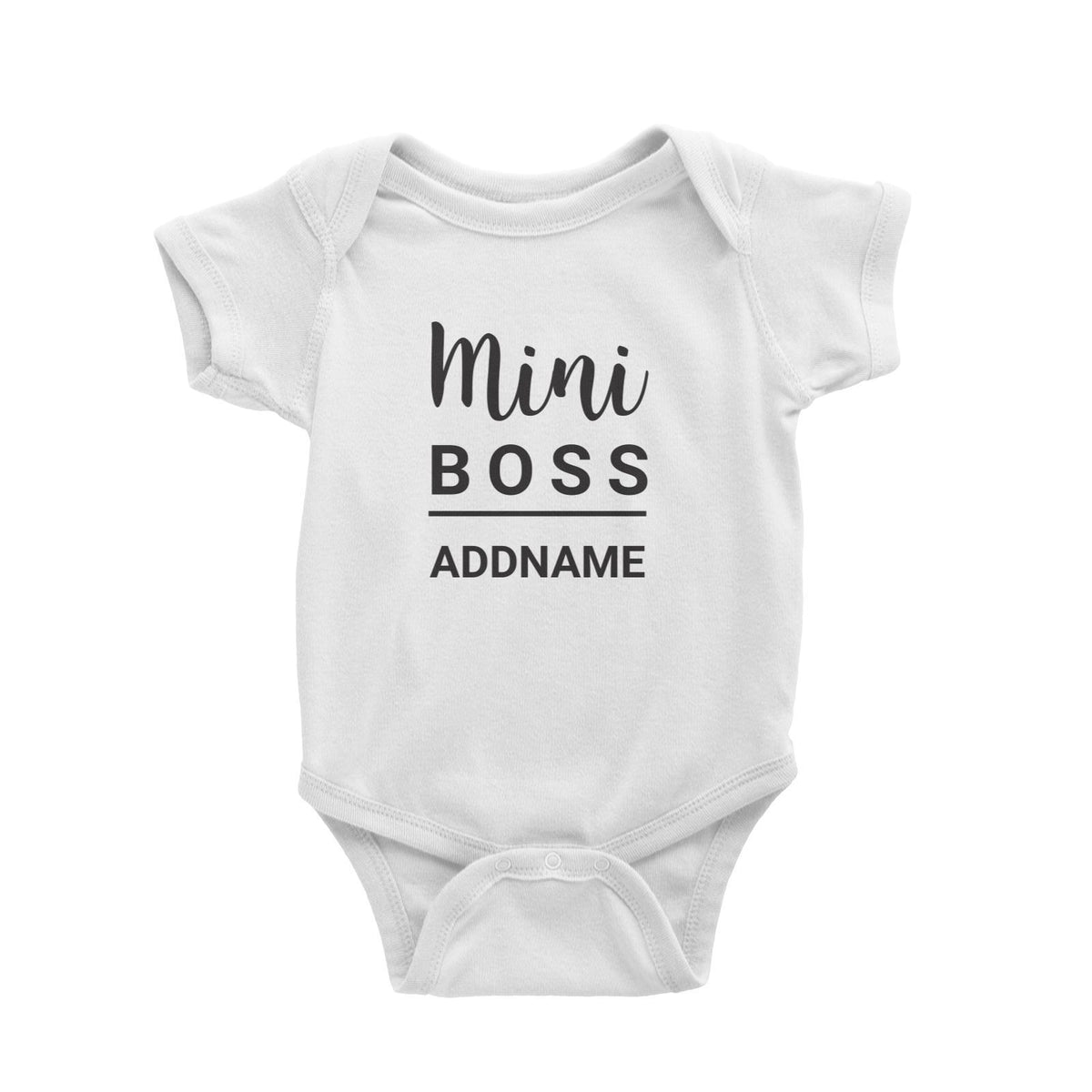 Mini Boss Addname Baby Romper  Matching Family Personalizable Designs