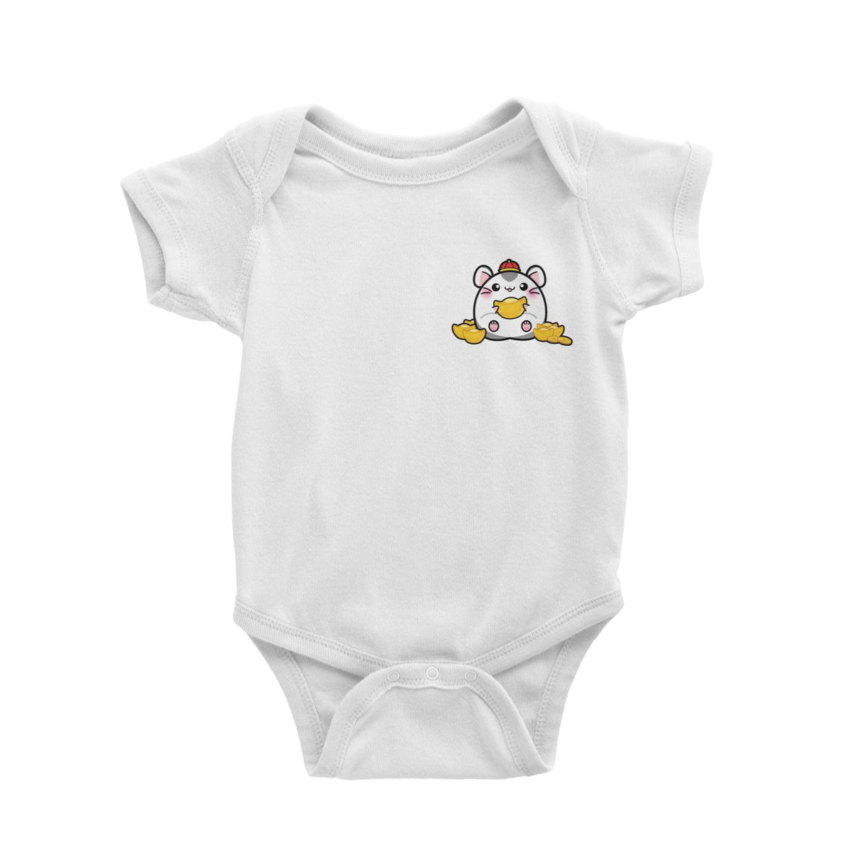 Prosperous Pocket Mouse Series Golden Jim Wishes Happy Prosperity Baby Romper