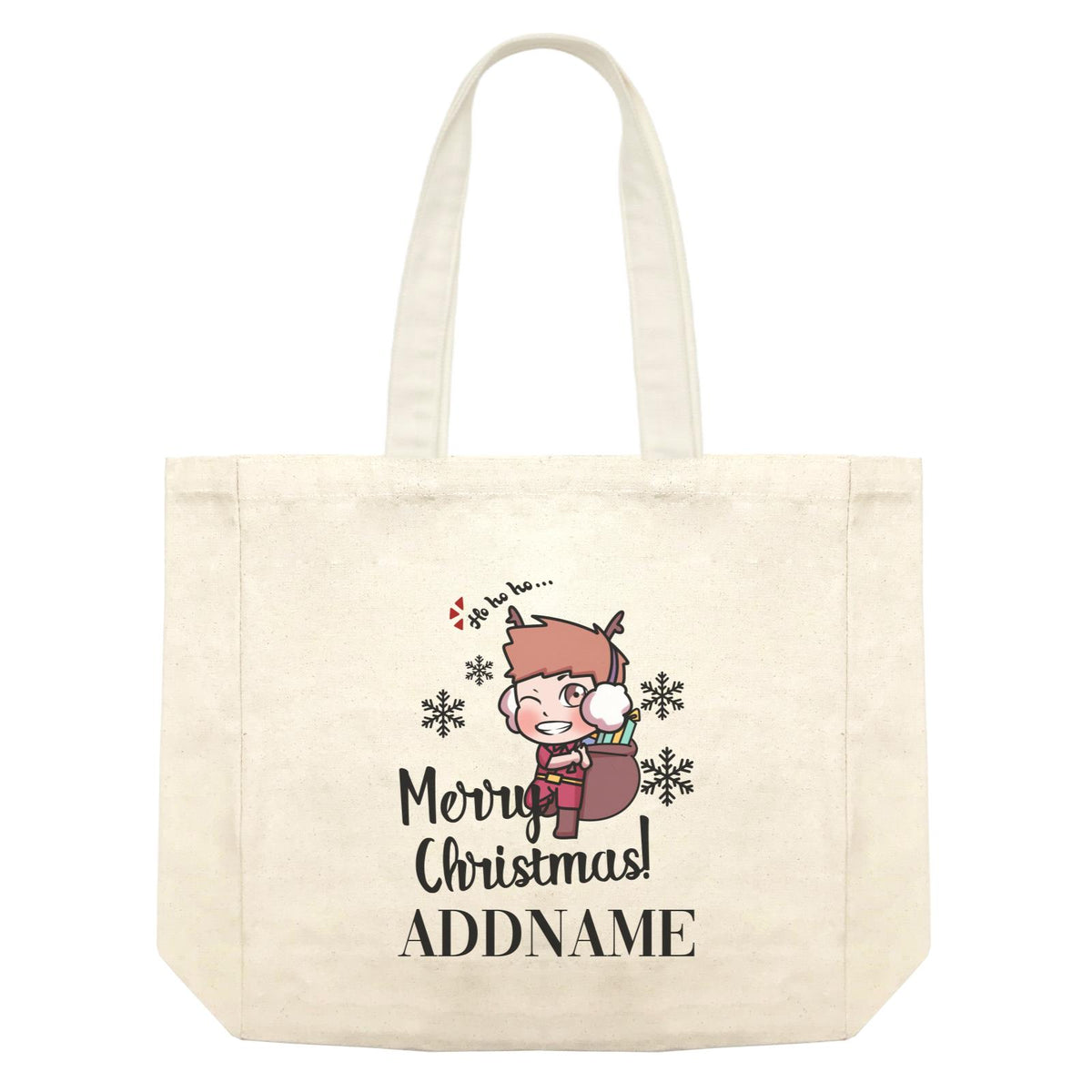 Xmas Christmas Chibi Family Little Boy Wishes Merry Christmas Shopping Bag