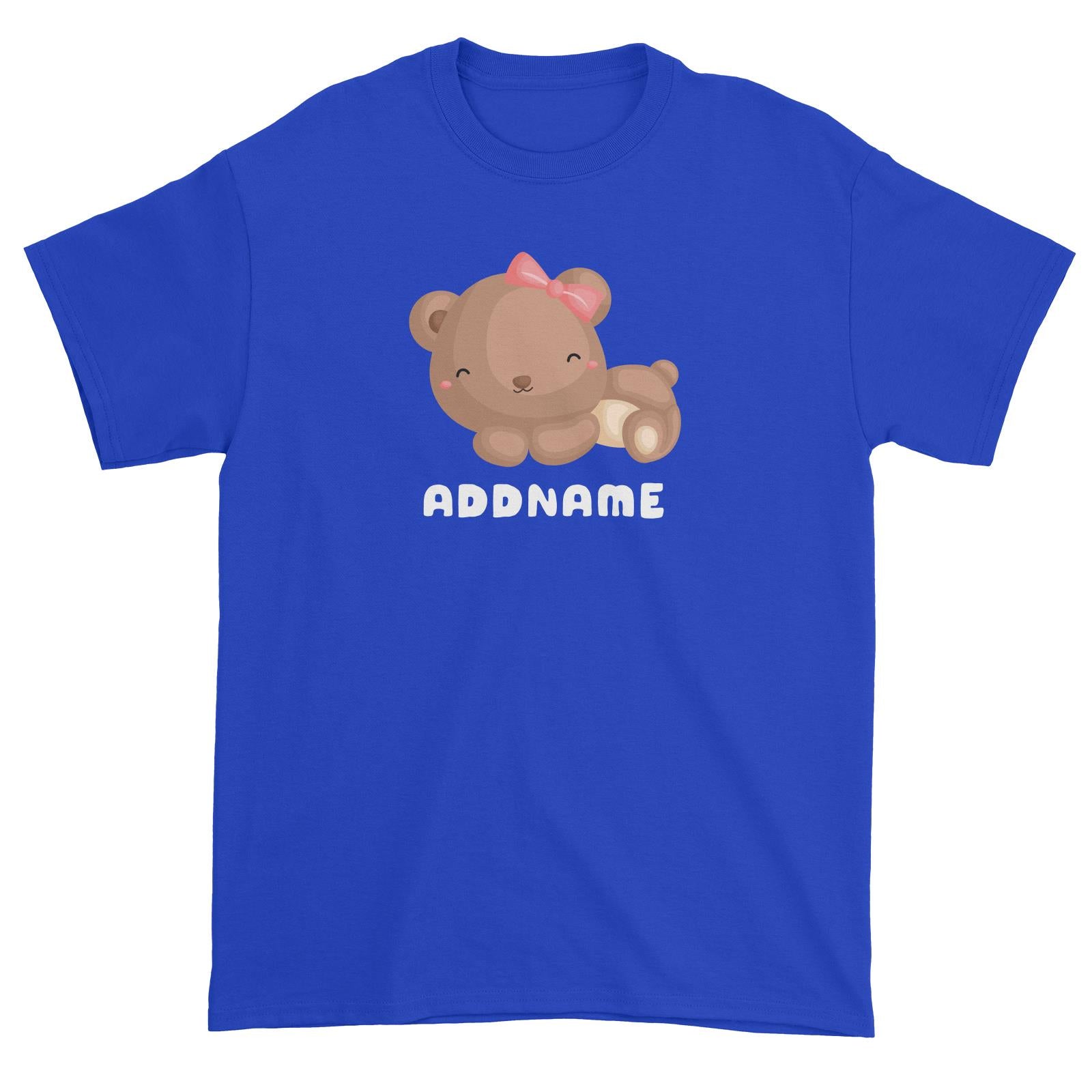 Birthday Friendly Animals Happy Sleeping Bear Addname Unisex T-Shirt