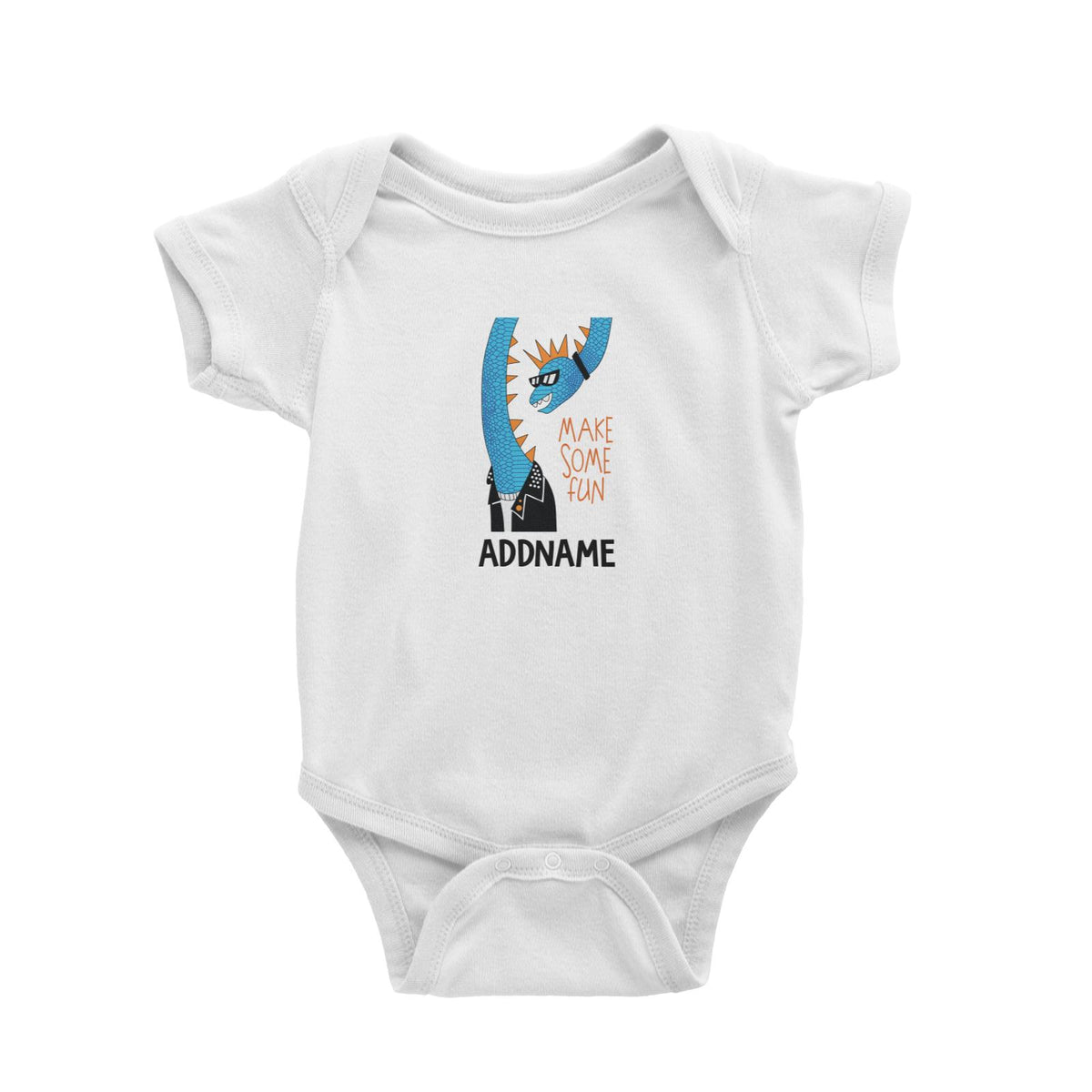 Cool Vibrant Series Make Some Fun Gangsta Dinosaur Addname Baby Romper