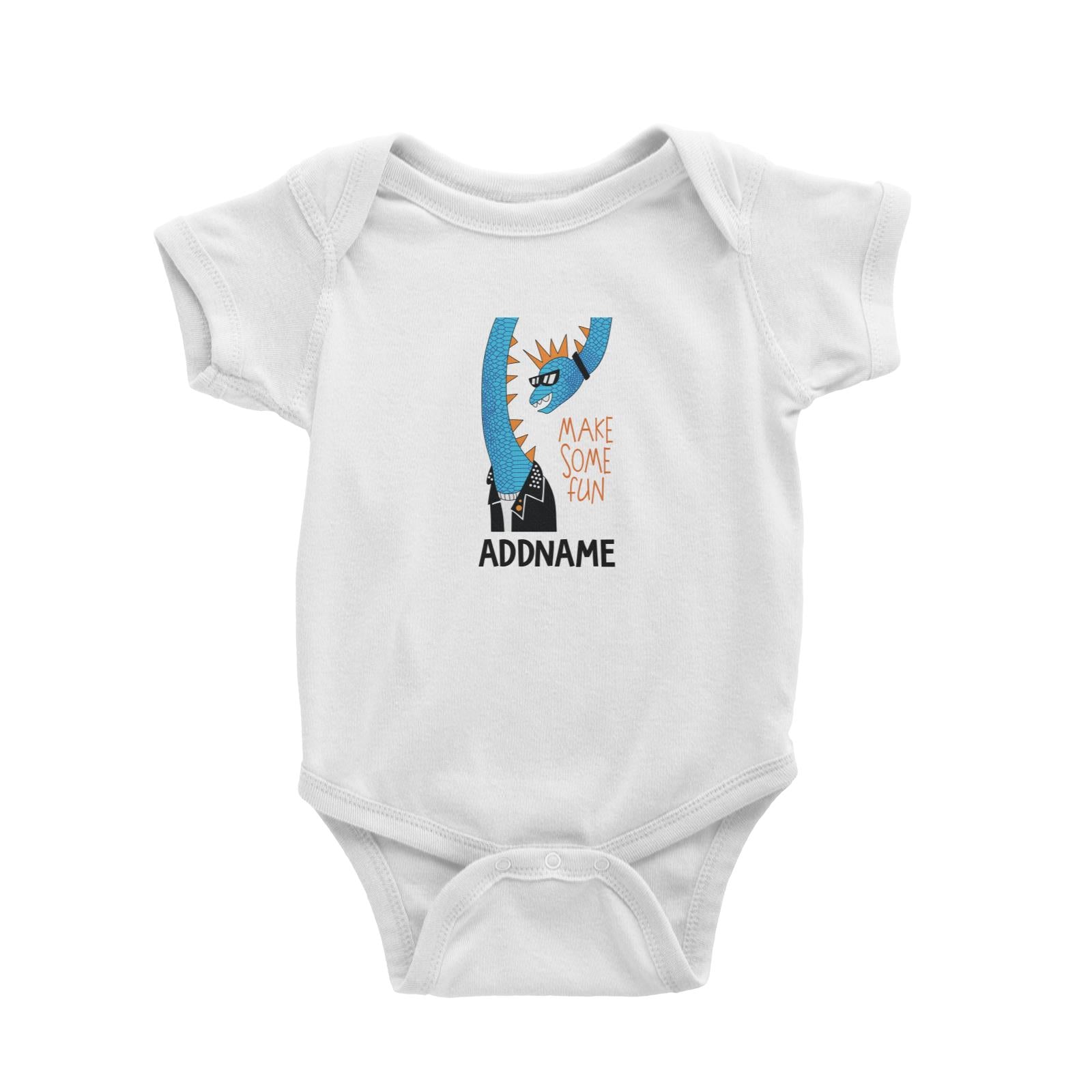 Cool Vibrant Series Make Some Fun Gangsta Dinosaur Addname Baby Romper