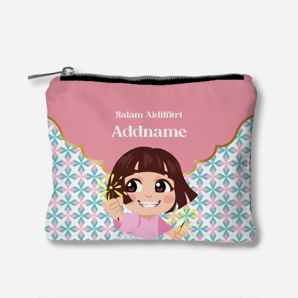 Seindah Lebaran Full Print Zipper Pouch - Kak Cik