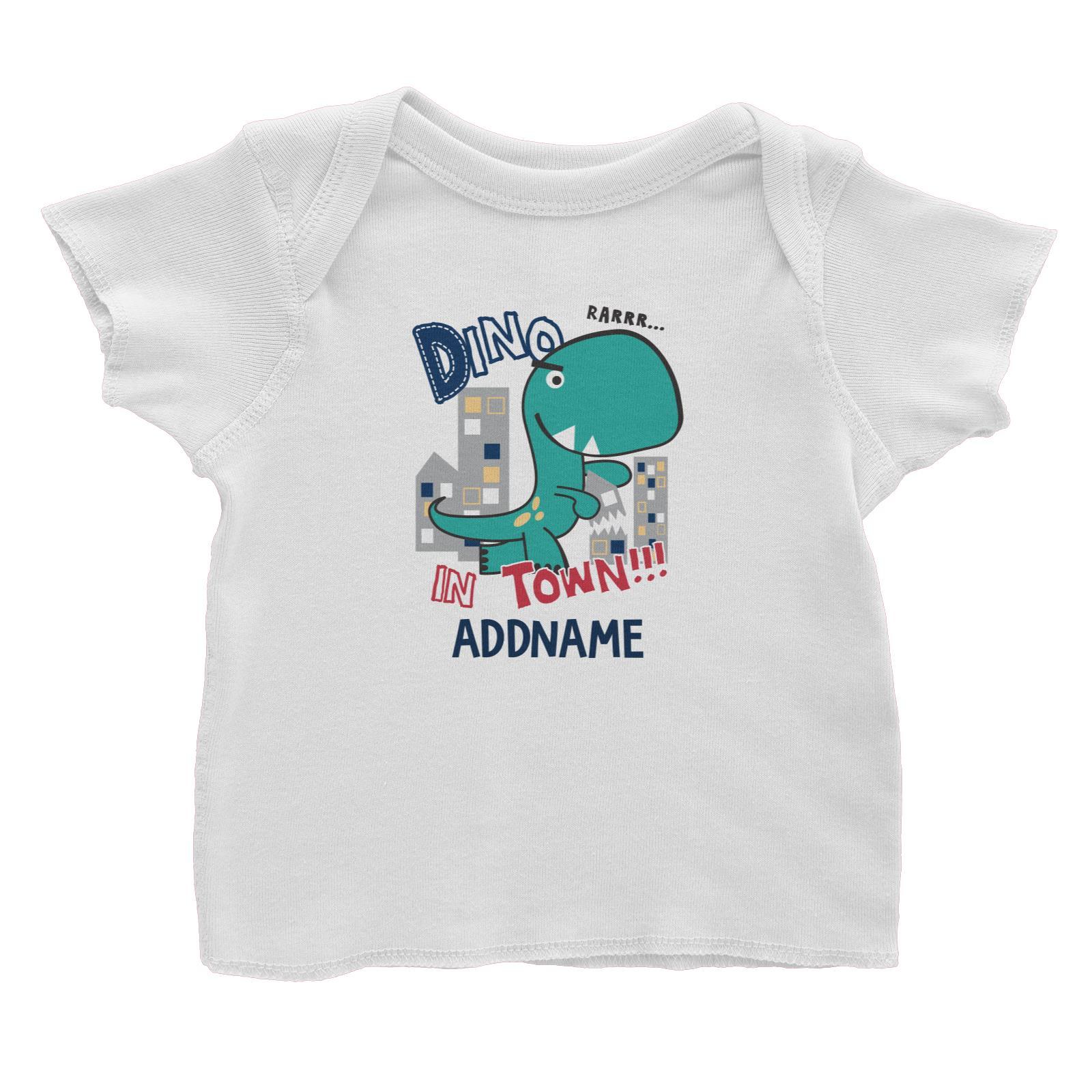 Cool Vibrant Series Dino In Town Addname Baby T-Shirt