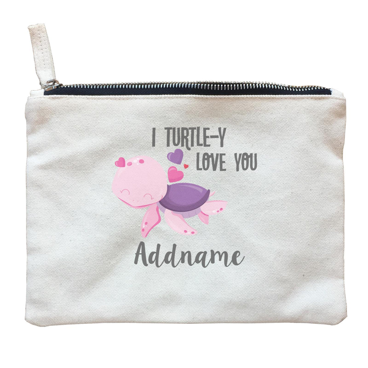 Cute Sea Animals I Turtle-Y Love You Addname Zipper Pouch