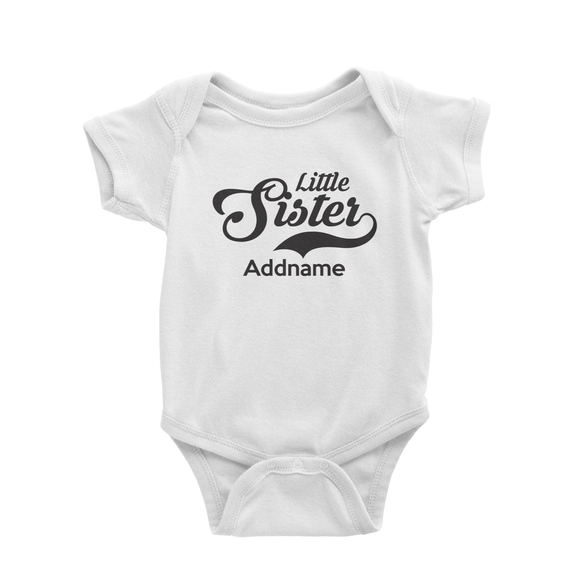 Retro Little Sister Addname Baby Romper