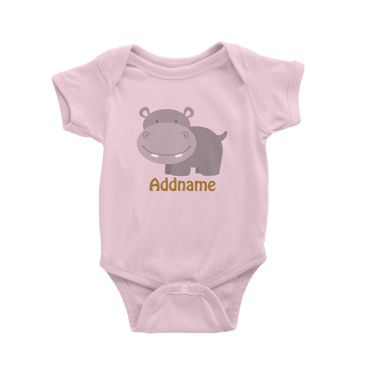 Animal Safari Jungle Hippopotamus Addname Baby Romper