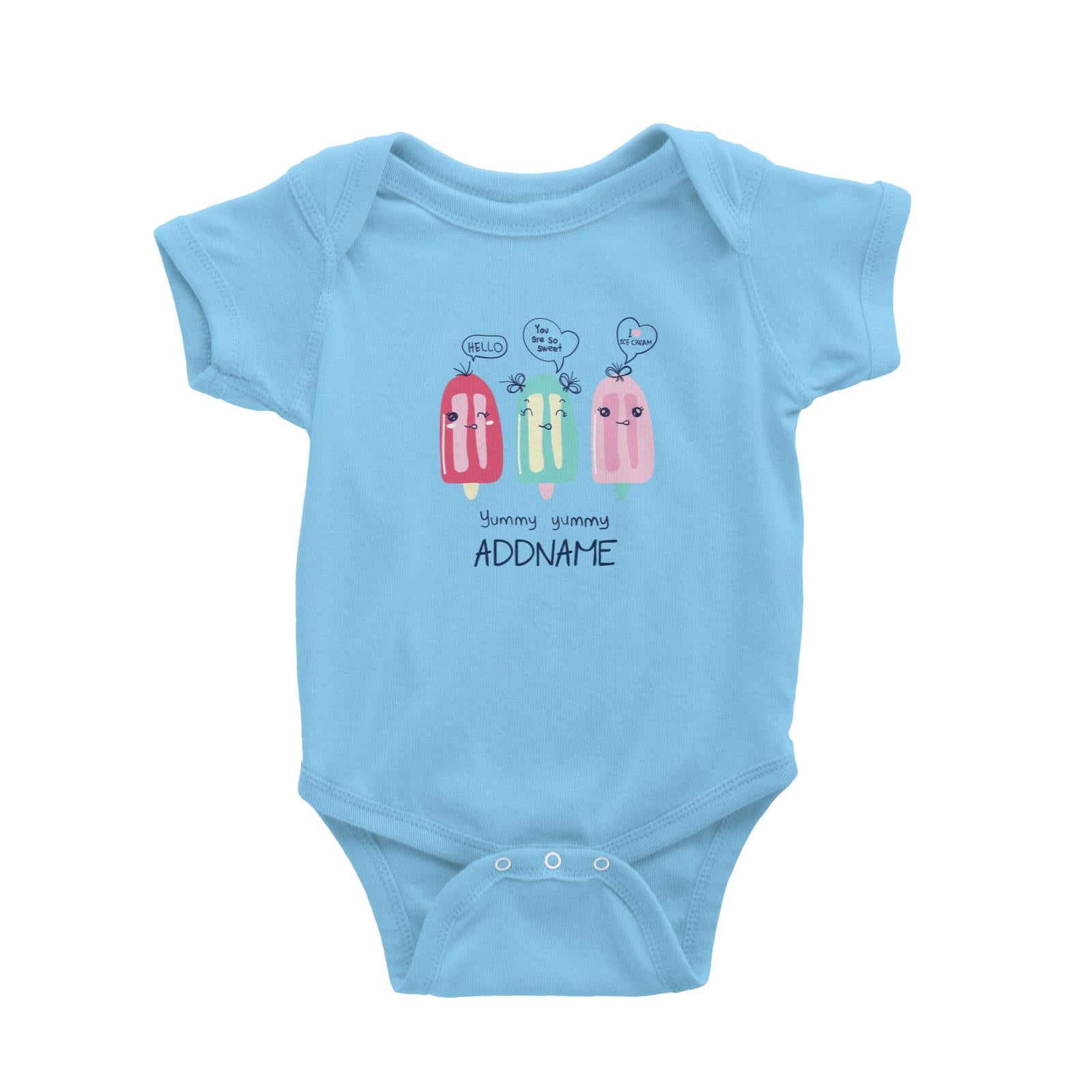 Cool Vibrant Series Yummy Ice Cream Addname Baby Romper