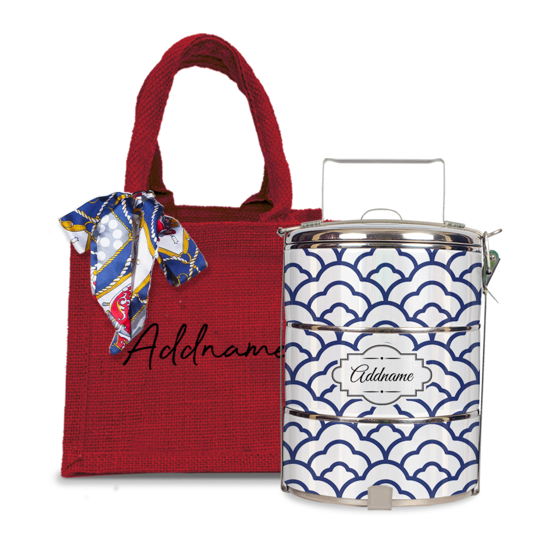 Japanese Pattern Tiffin Carrier