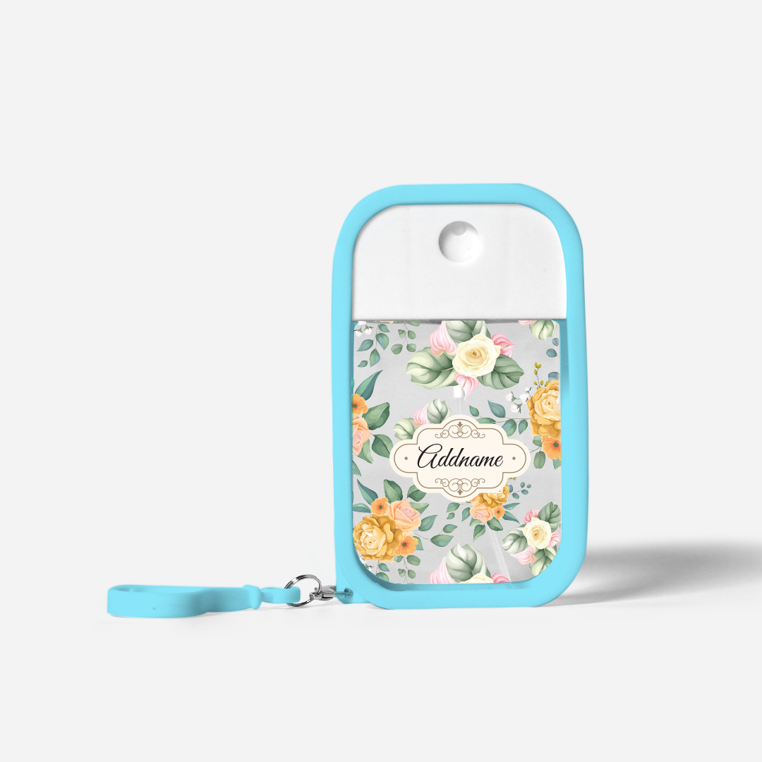 Laura Series Refillable Hand Sanitizer with Personalisation - Honey Light BLue
