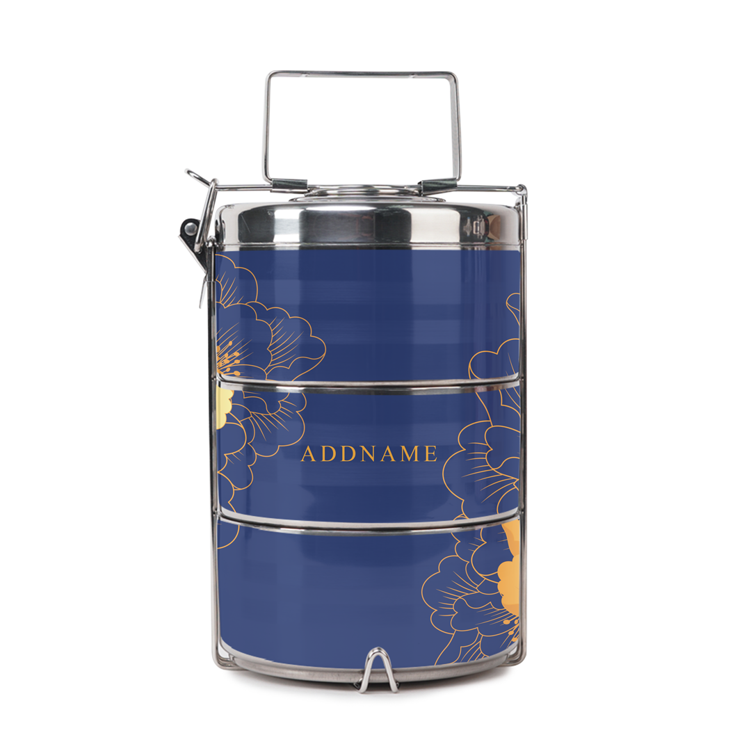 Unbounded Happiness Series - Blue Half Lining Lunch Bag and Tiffin Carrier