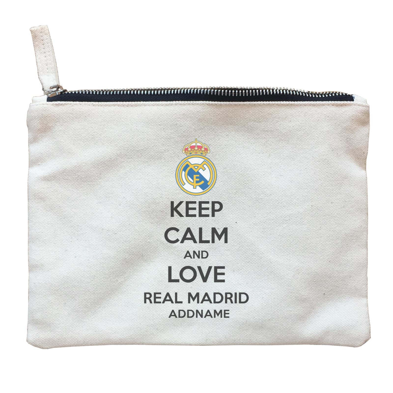 Real Madrid Football Keep Calm And Love Series Addname Zipper Pouch