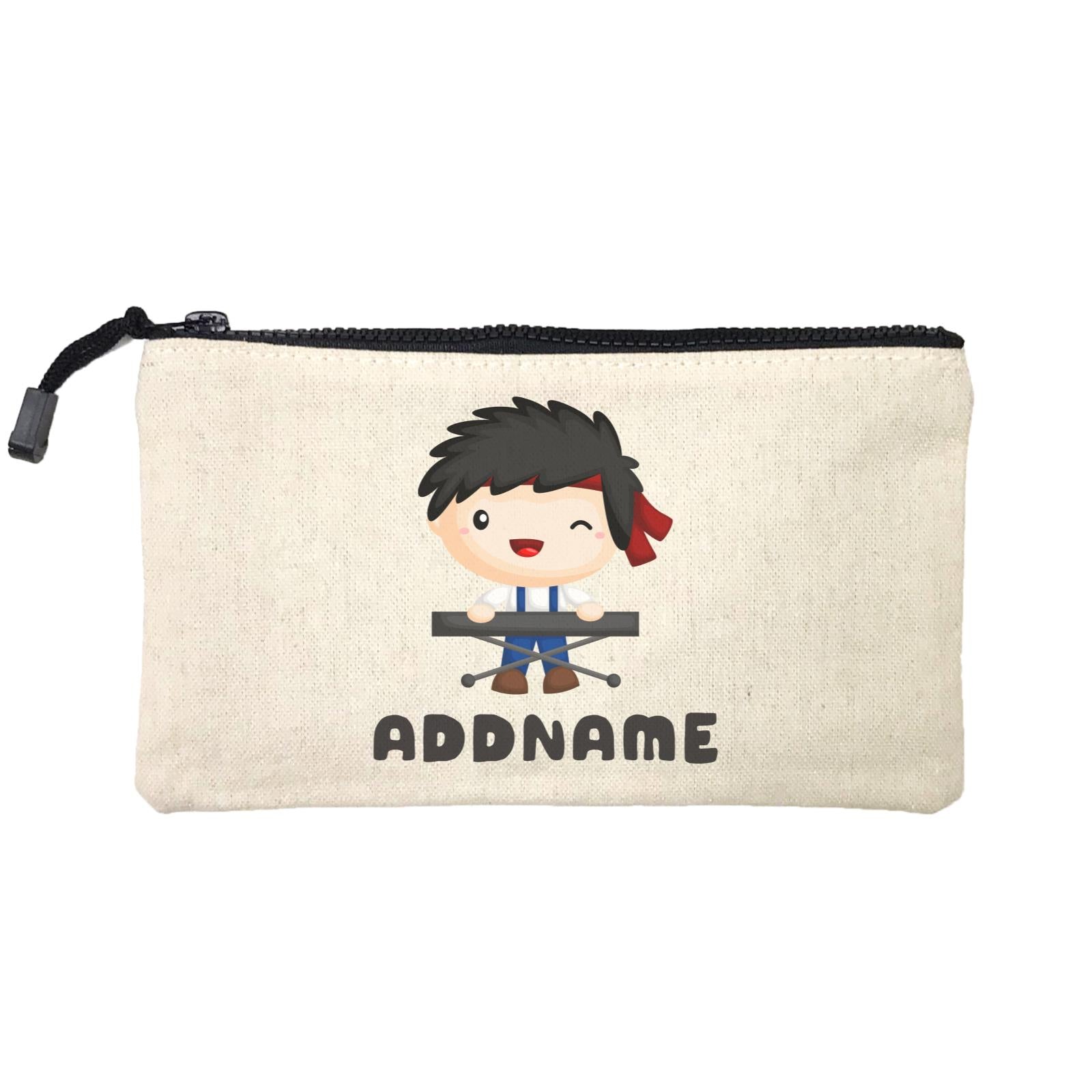 Birthday Music Band Boy Playing Electric Piano Addname Mini Accessories Stationery Pouch