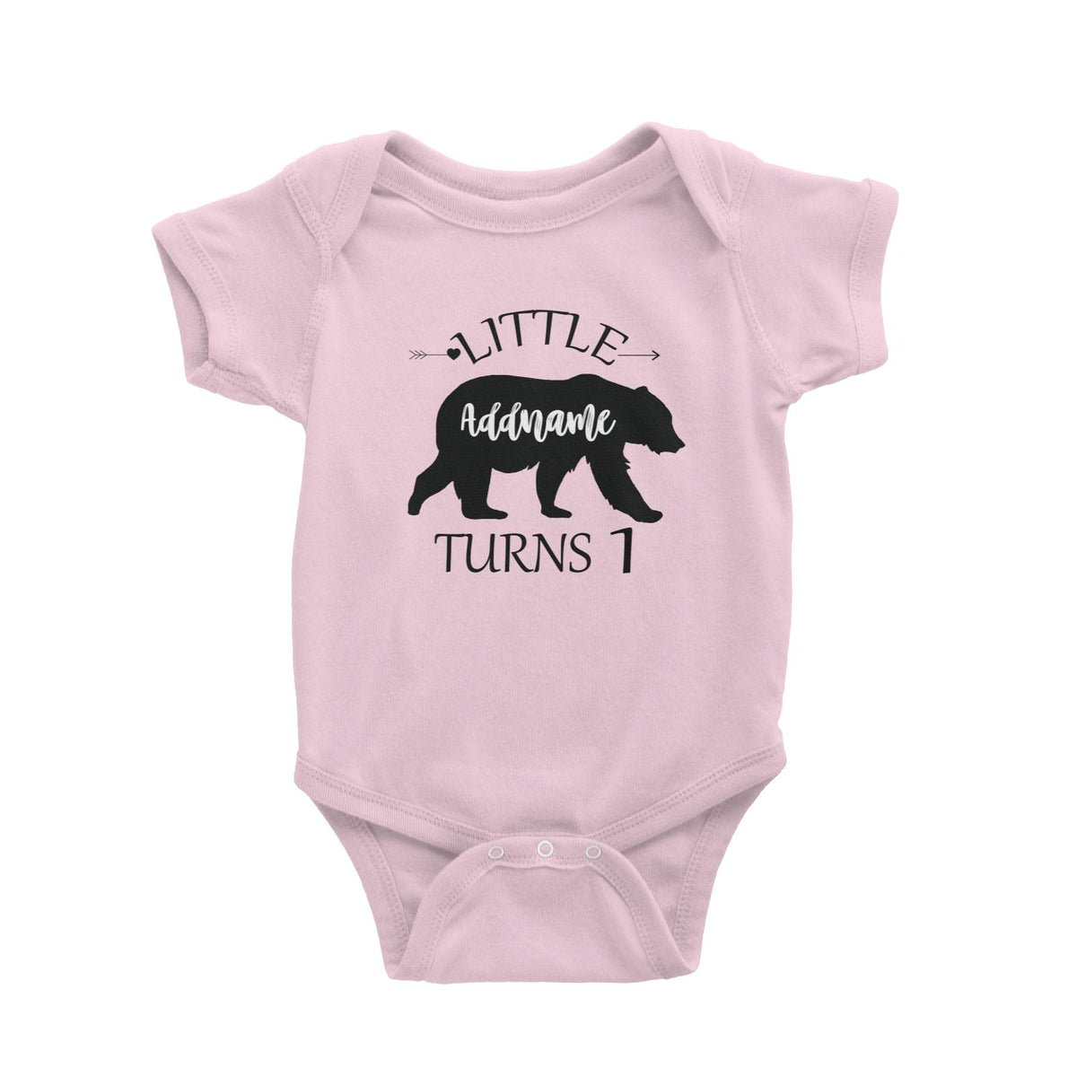Little Bear Silhouette Birthday Theme Personalizable with Name and Number Baby Romper