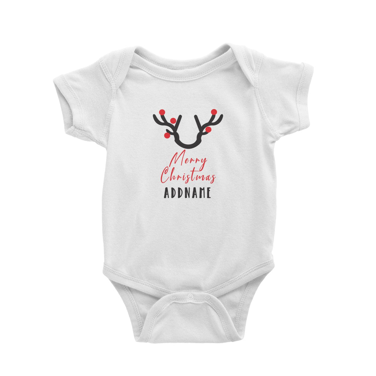 Christmas Series Antler Merry Christmas Baby Romper