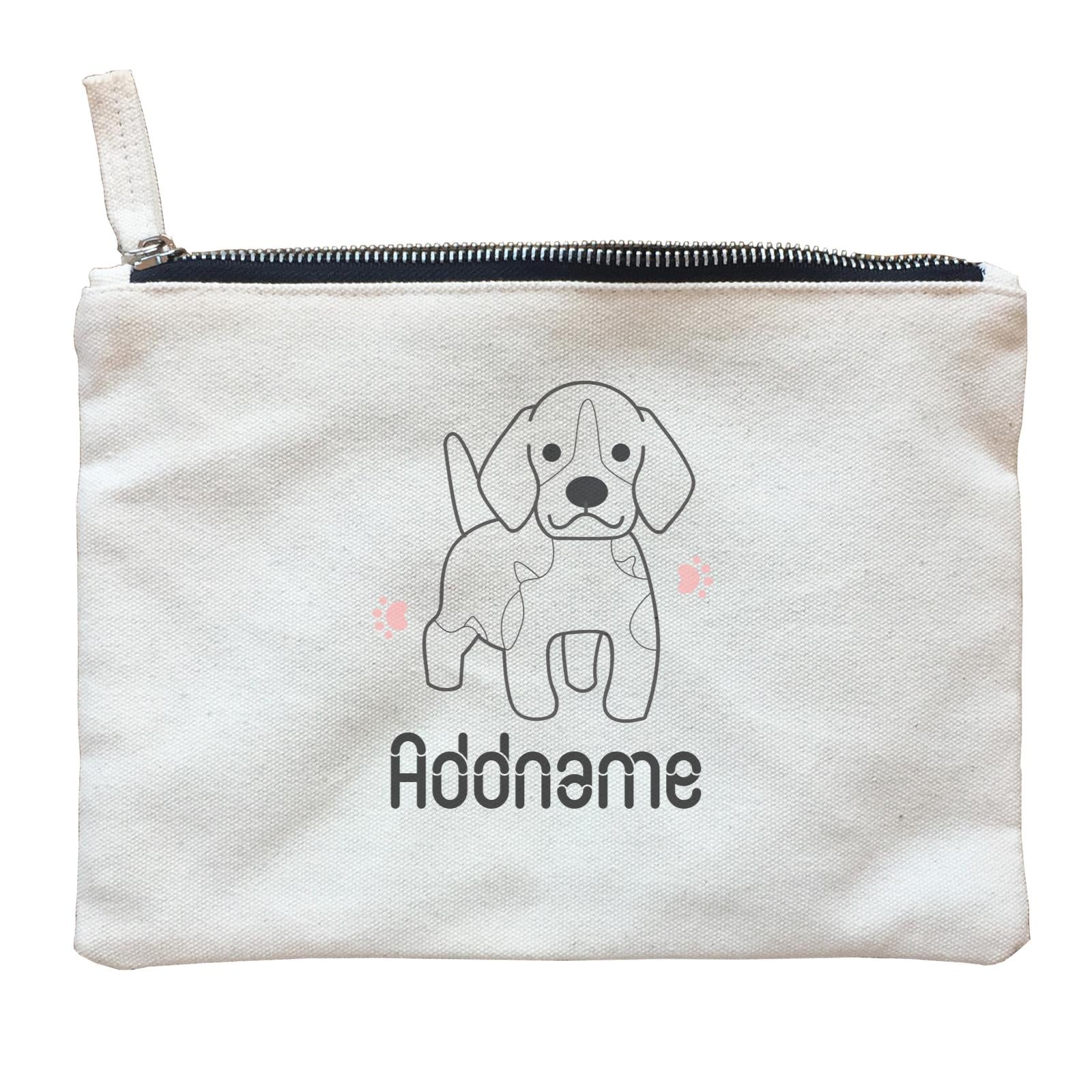 Coloring Outline Cute Hand Drawn Animals Dogs Beagle Addname Zipper Pouch