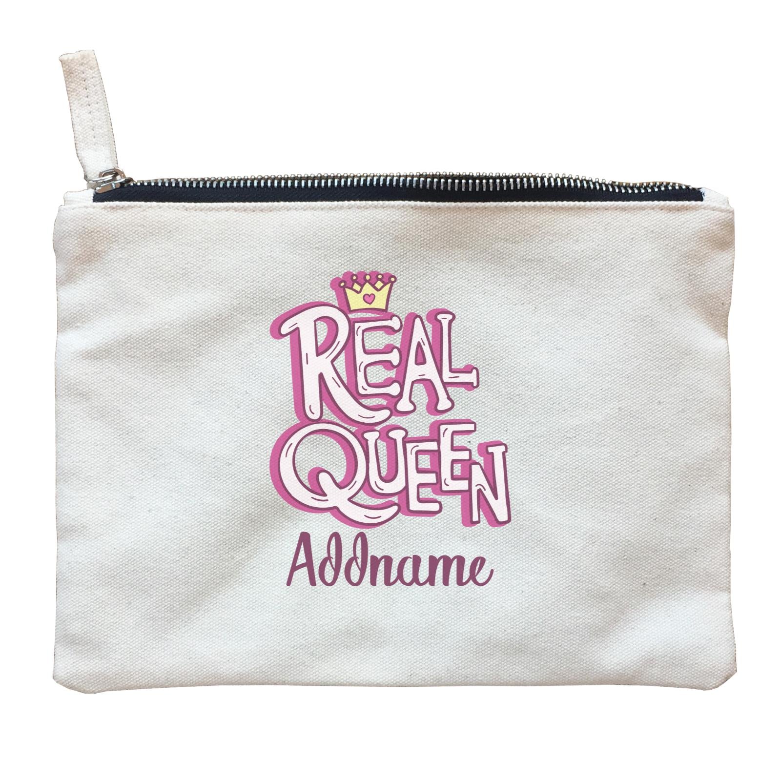 Cool Cute Words Real Queen Addname Zipper Pouch
