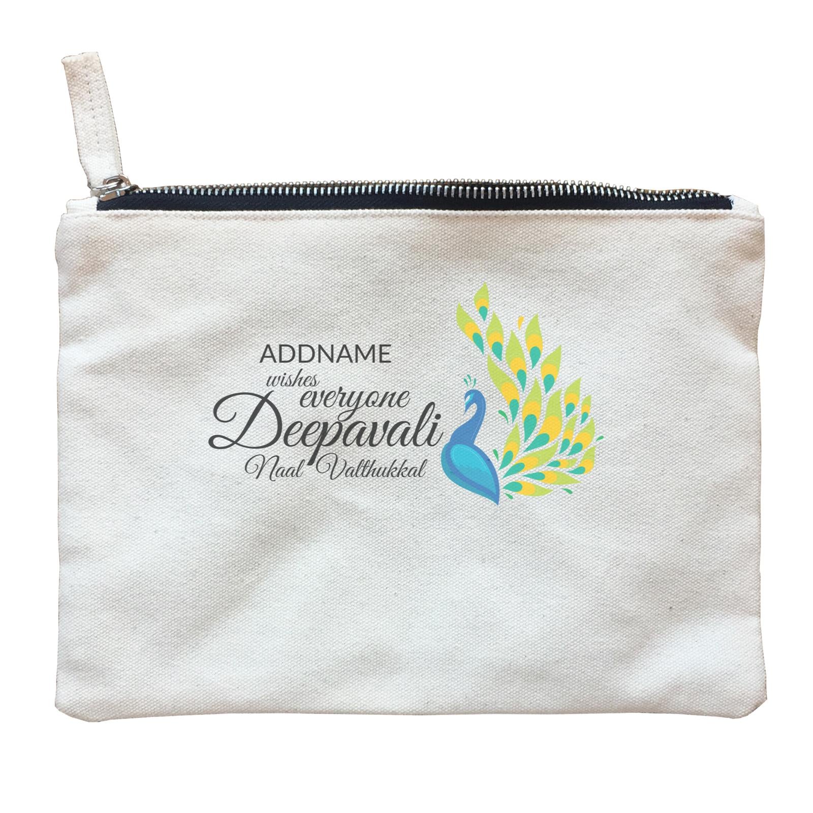 Deepavali Peacock Wishes everyone Deepavali Naal Valthukkal Addname Zipper Pouch