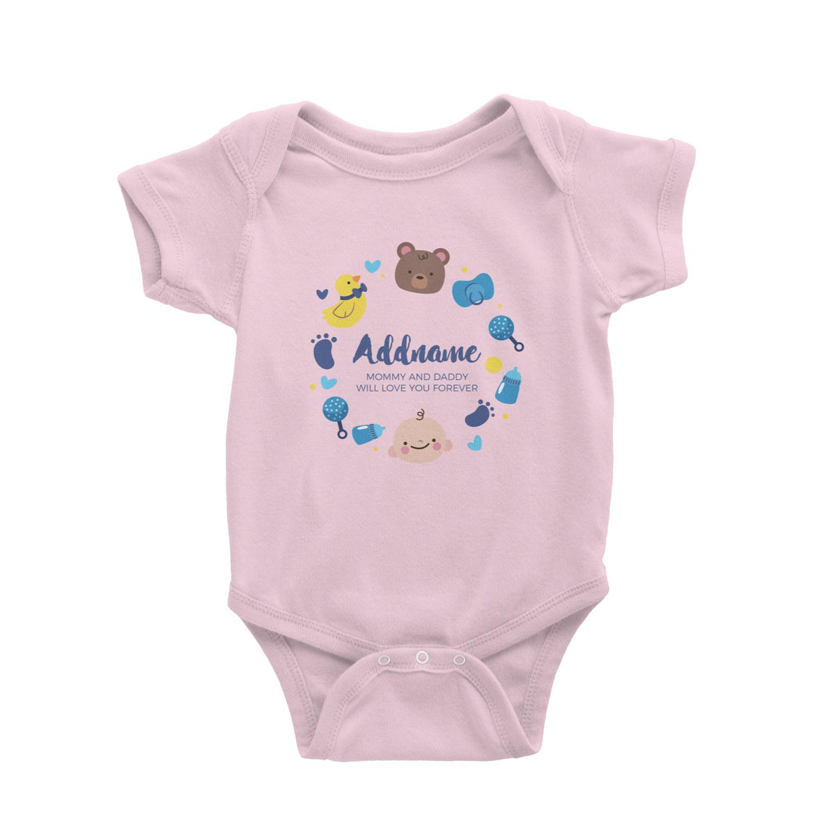 Cute Baby Boy Elements Personalizable with Name and Text Baby Romper