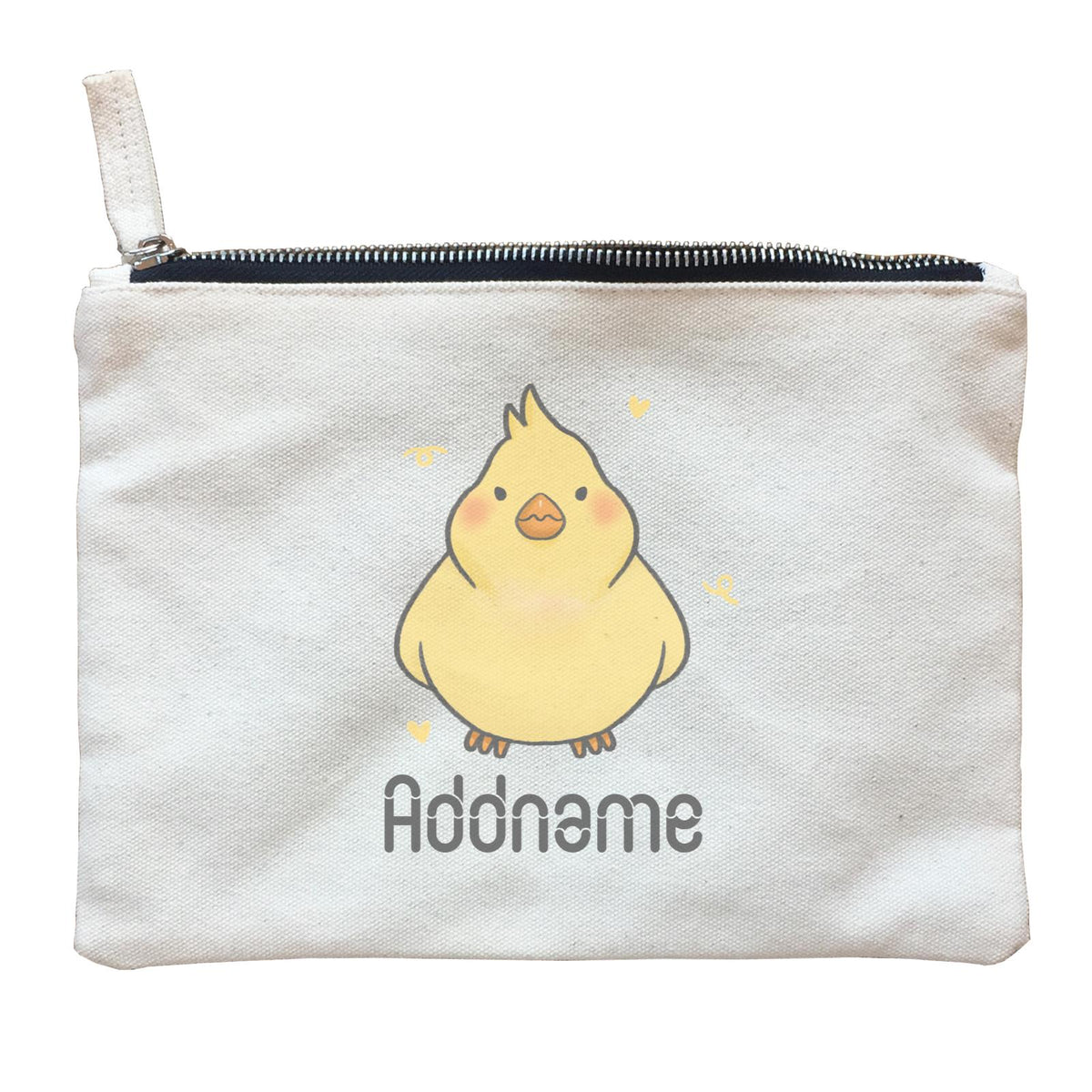Cute Hand Drawn Style Chick Addname Zipper Pouch
