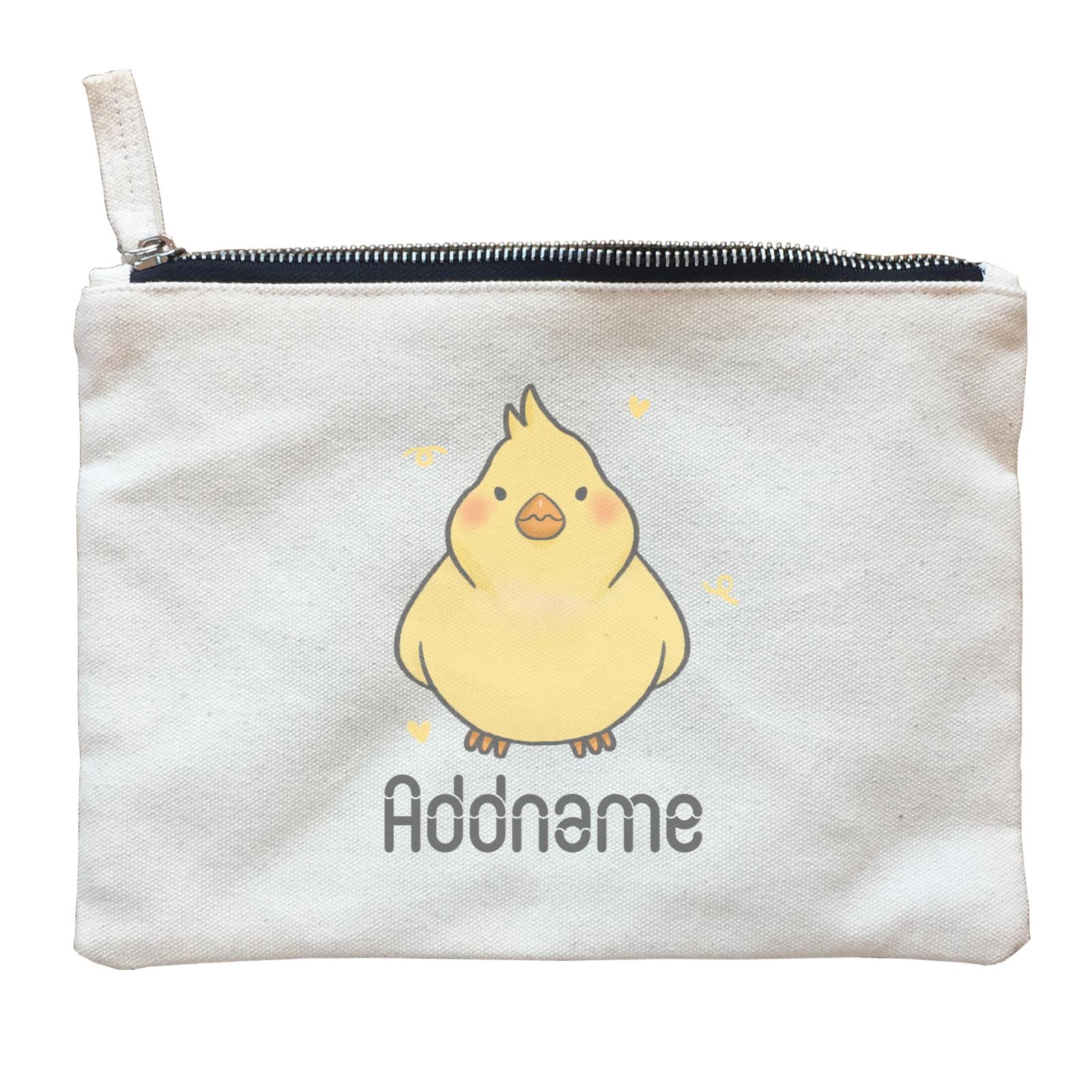 Cute Hand Drawn Style Chick Addname Zipper Pouch