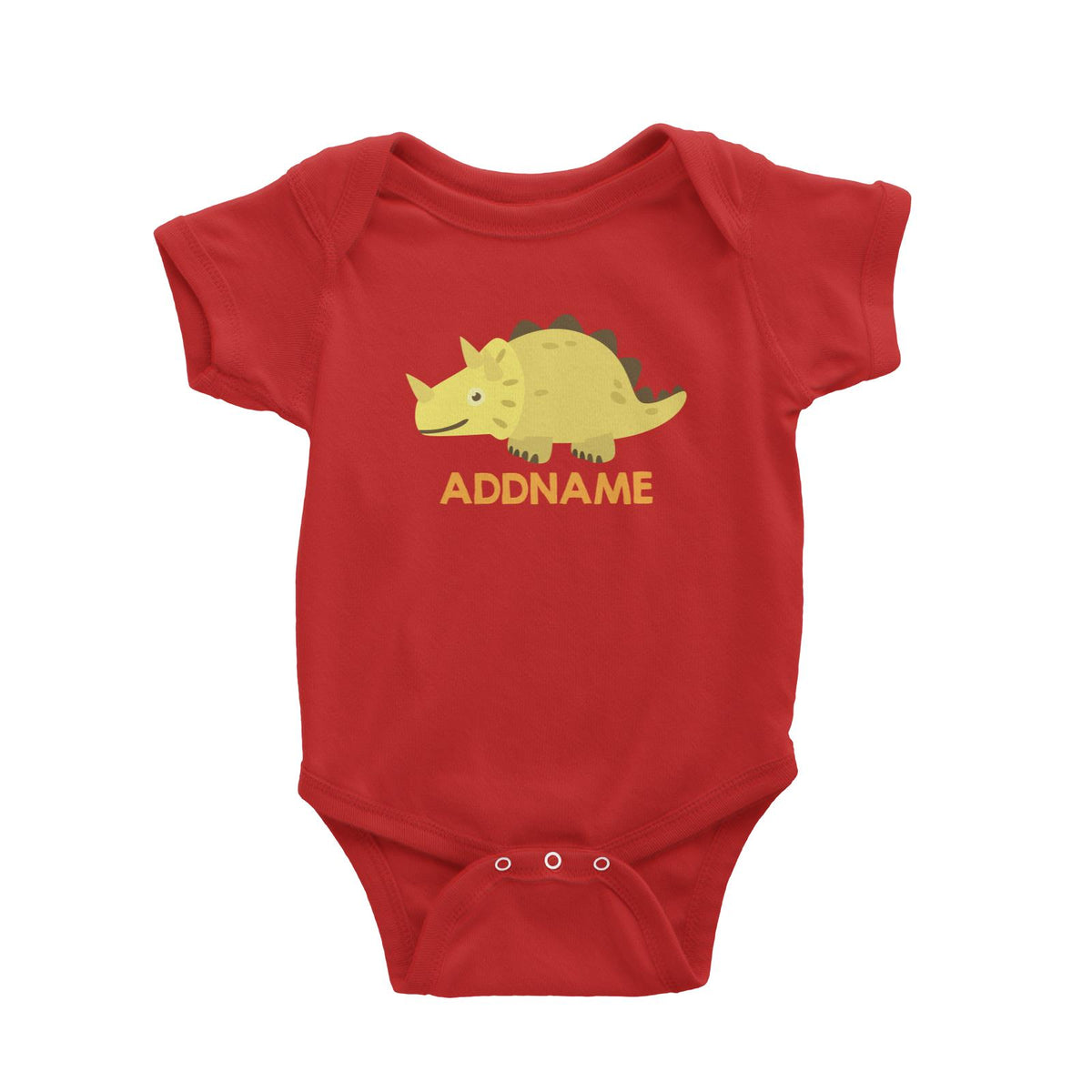 Cute Triceratops Dinosaur Personalizable Design Baby Romper