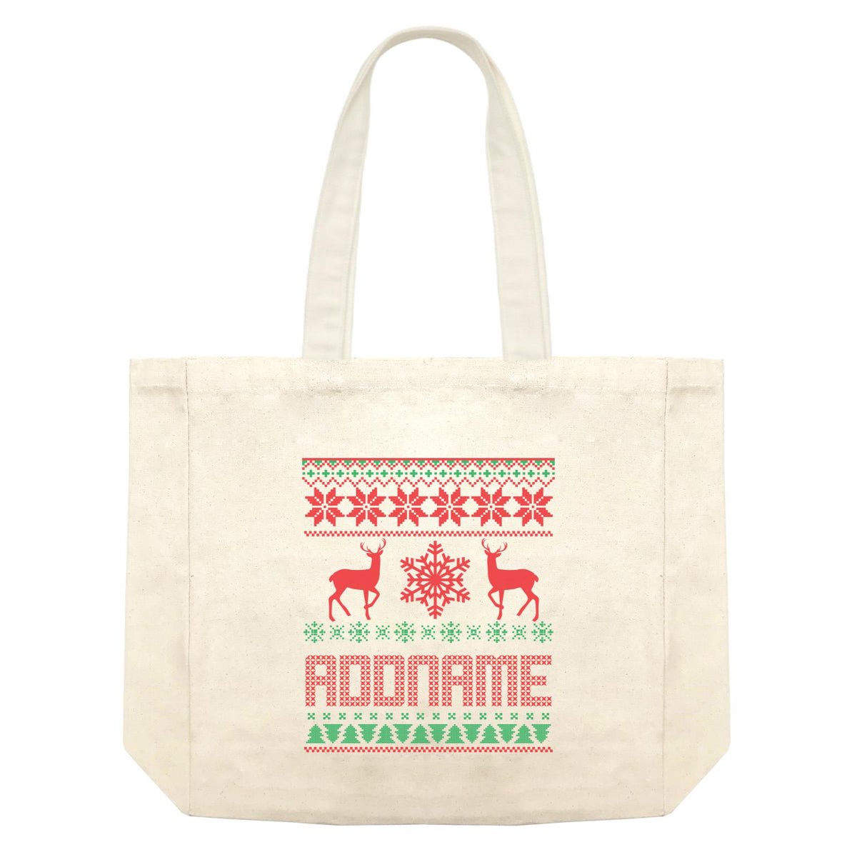Christmas Series Sweater with Deer Shopping Bag