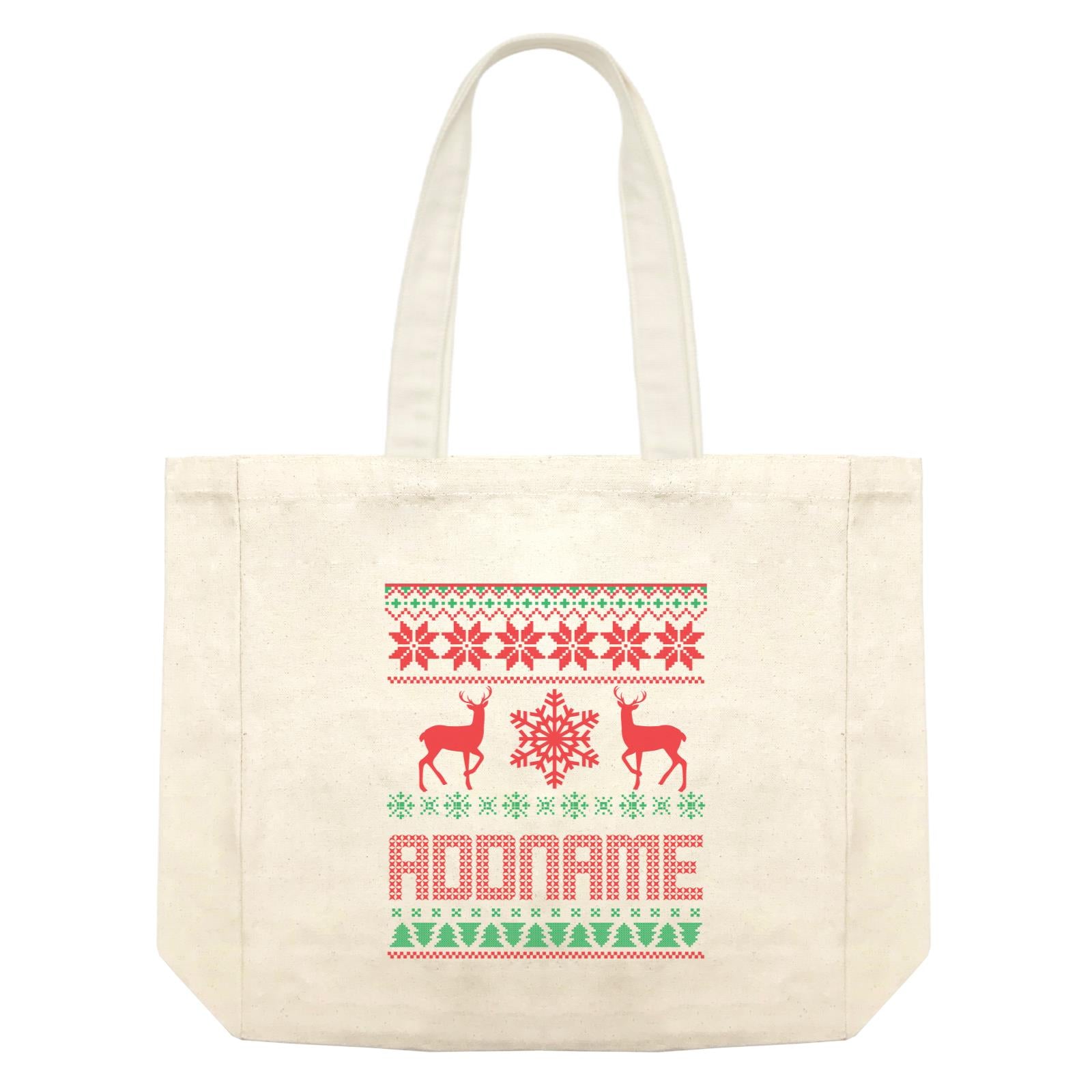 Christmas Series Sweater with Deer Shopping Bag